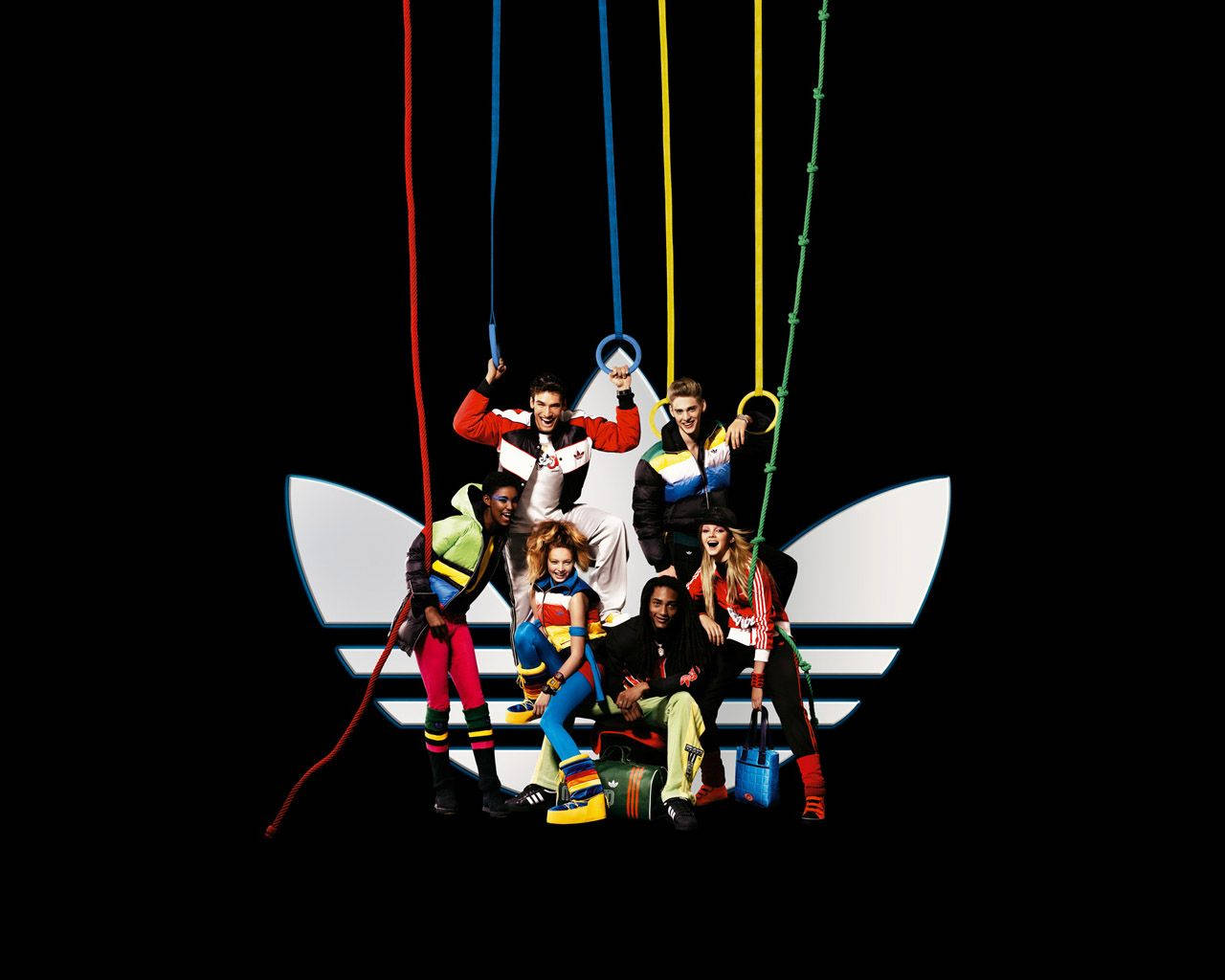 Adidas merkevarelogo og tenåringsmodeller Bakgrunner