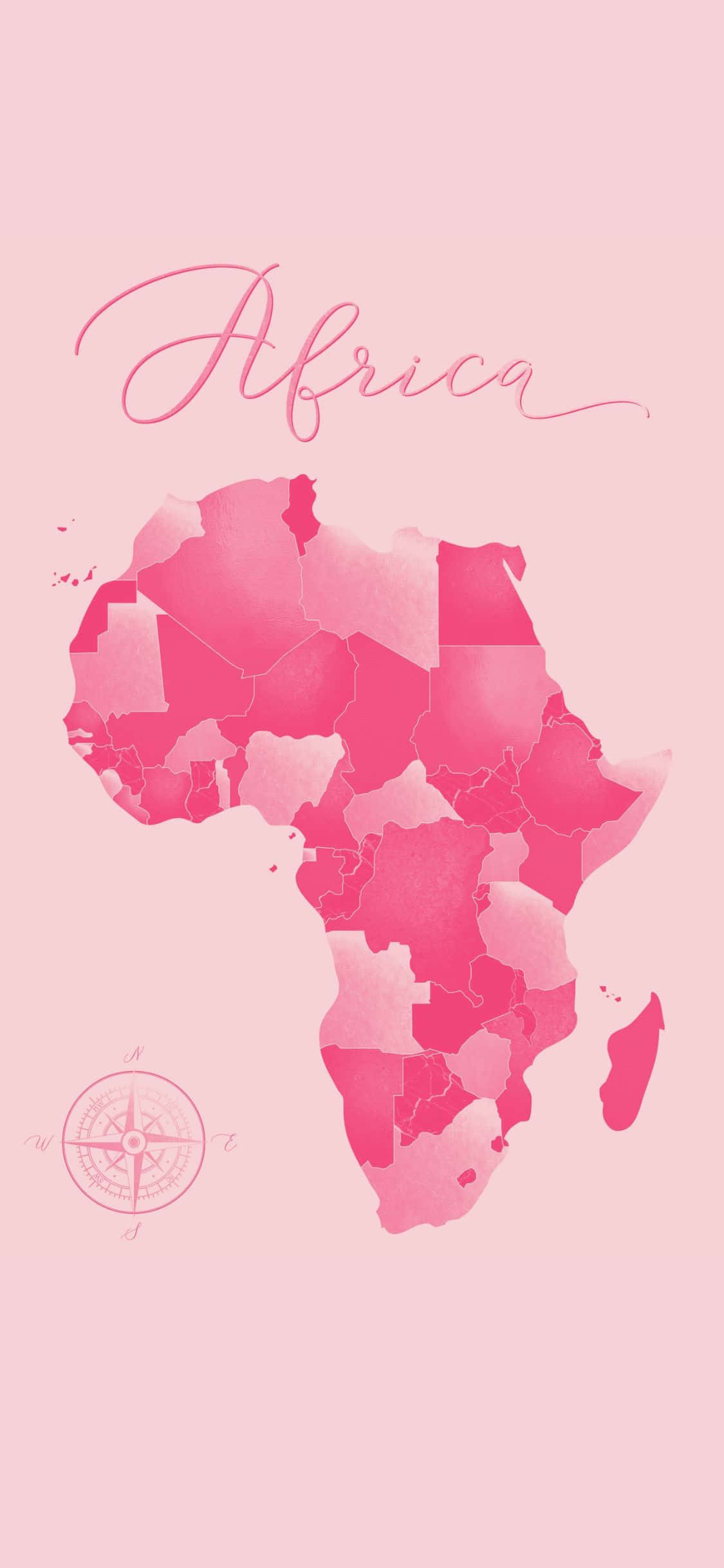 Afrika-kart i rosa akvarell Bakgrunner