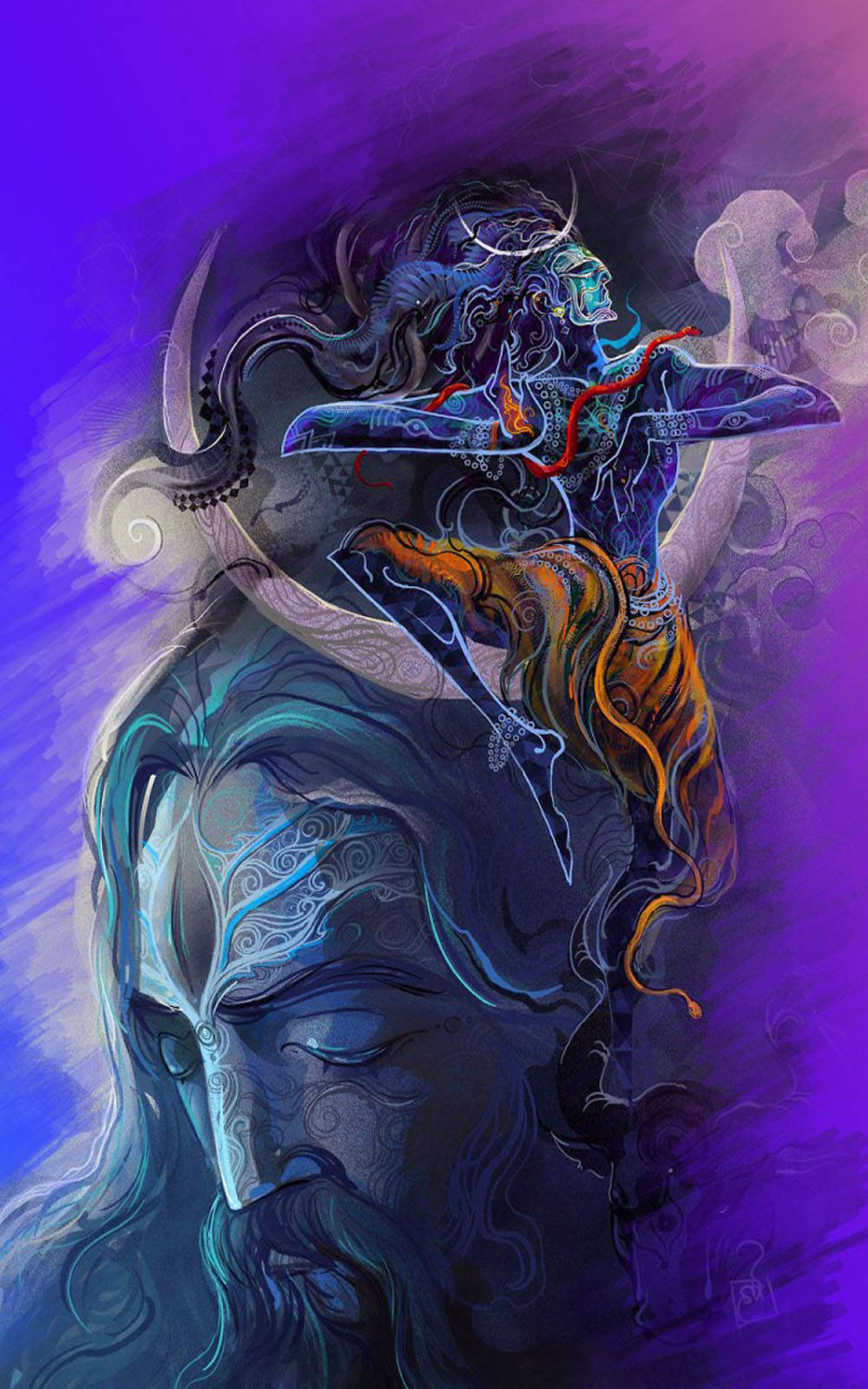 Aghori Shiva-kunst Bakgrunner