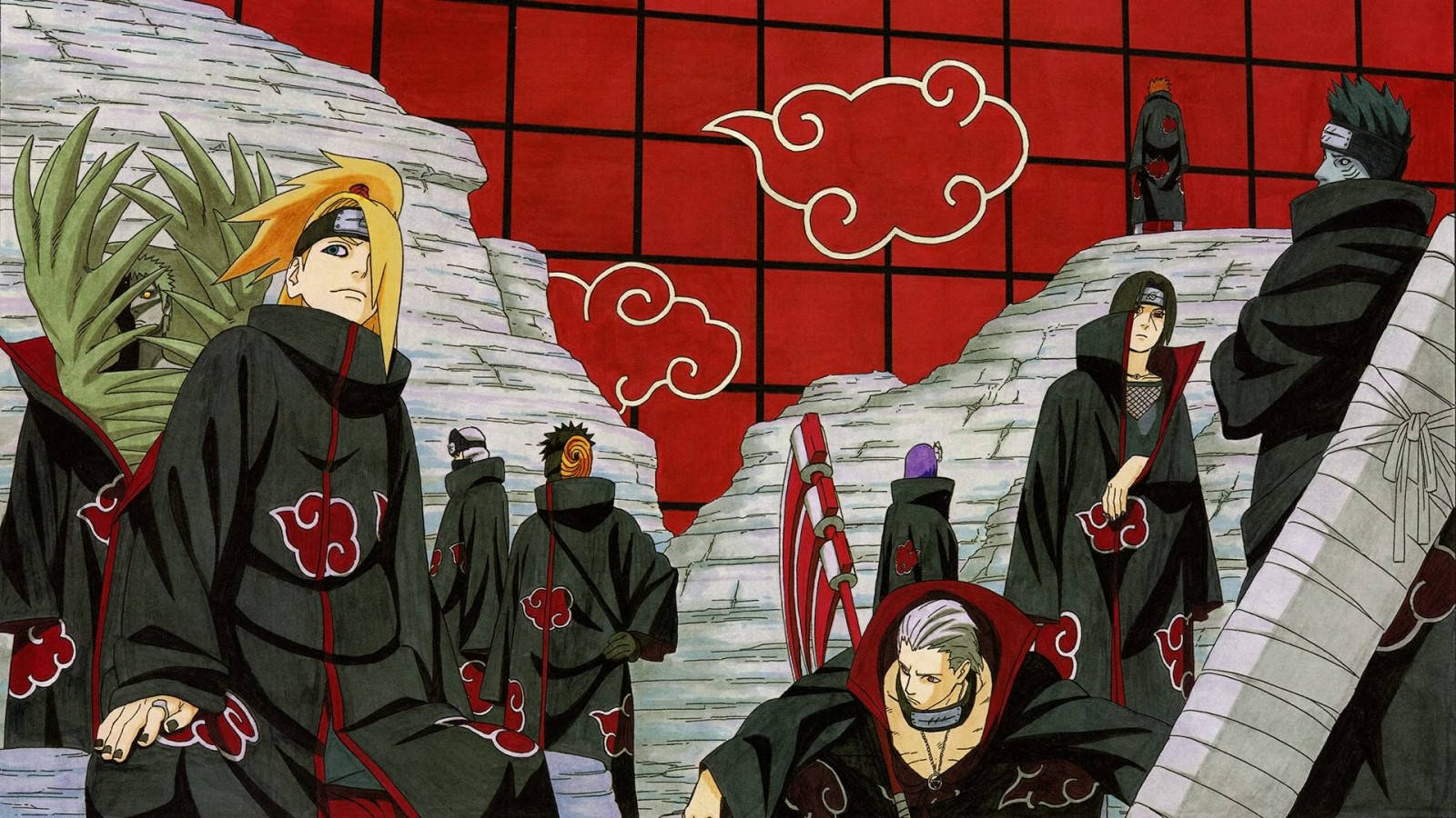 Akatsuki-medlemmer Naruto Itachi Uchiha 4K Bakgrunner