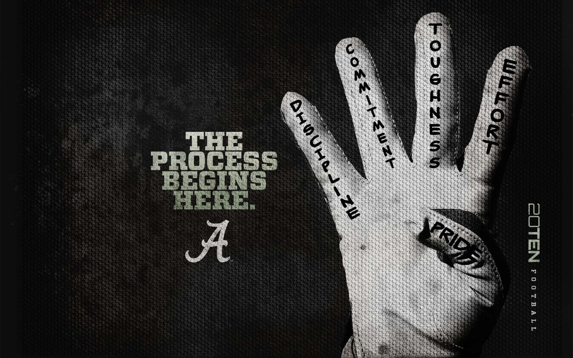 Alabama Crimson Tide Fotballag i Aksjon Bakgrunner