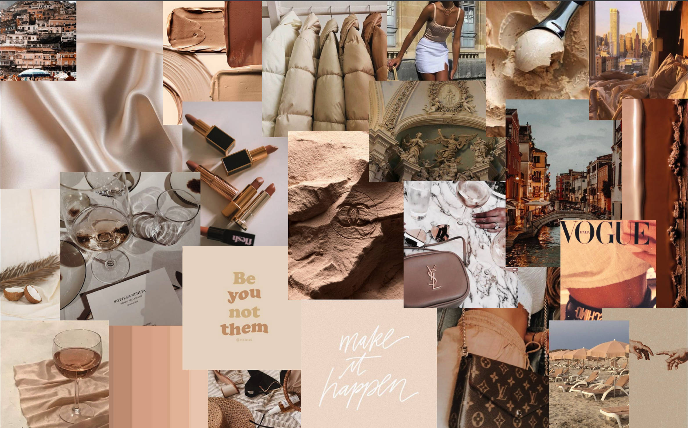 All Things Classy: Vogue Beige Aesthetic Desktop Bakgrunner