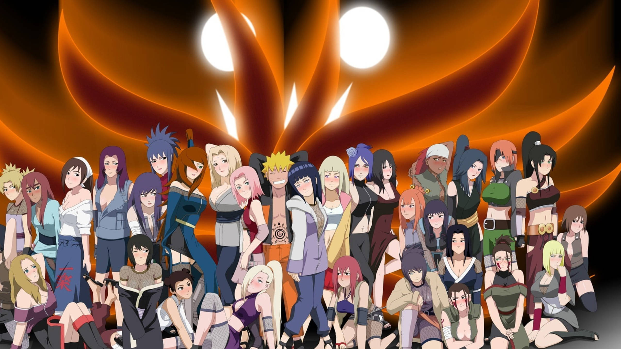 Alle jentekarakterer fra Naruto Bakgrunner