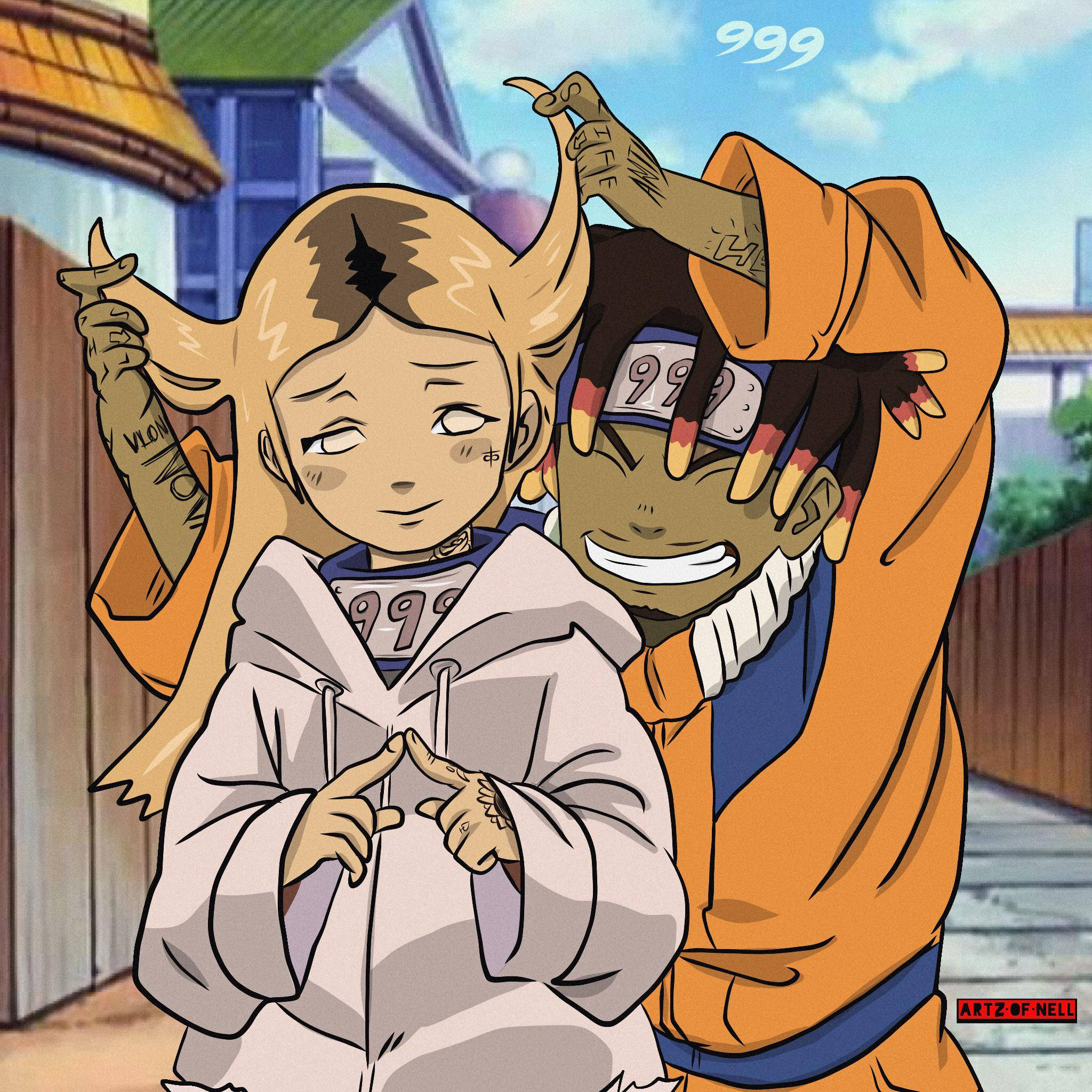 Ally og Juice Wrld Anime Naruto Bakgrunner