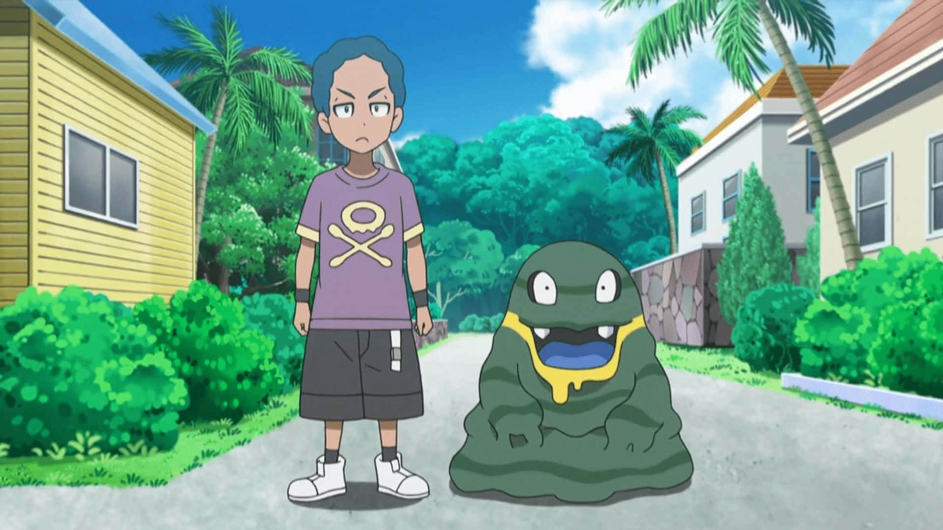 Alola-Grima i Pokémon-animeen Bakgrunner