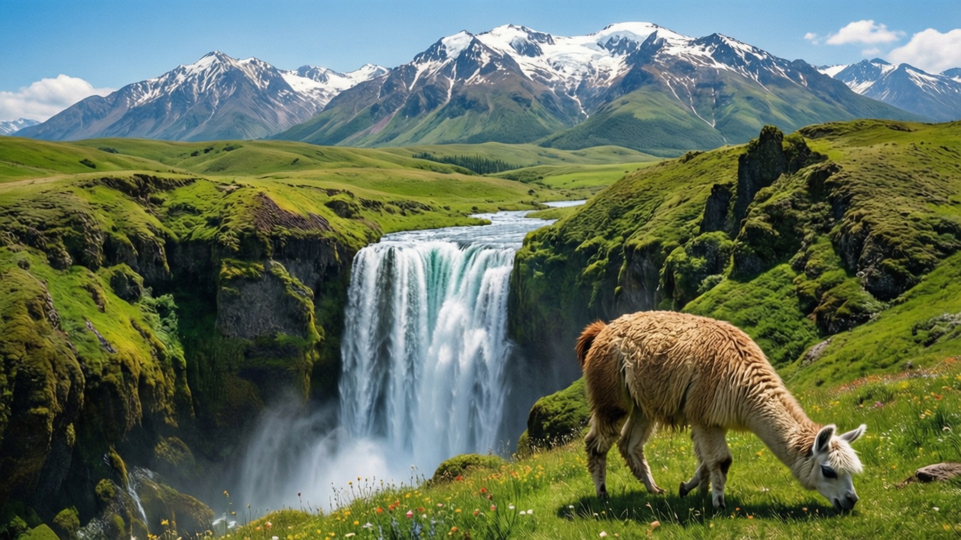 Alpine Engfoss Bakgrunner
