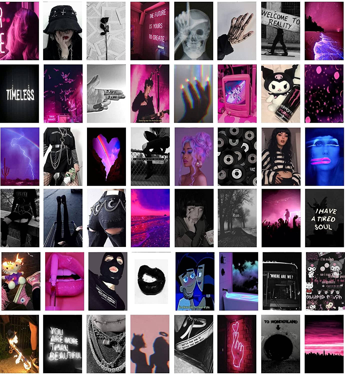 Alt Estetisk Neon Collage Bakgrunner