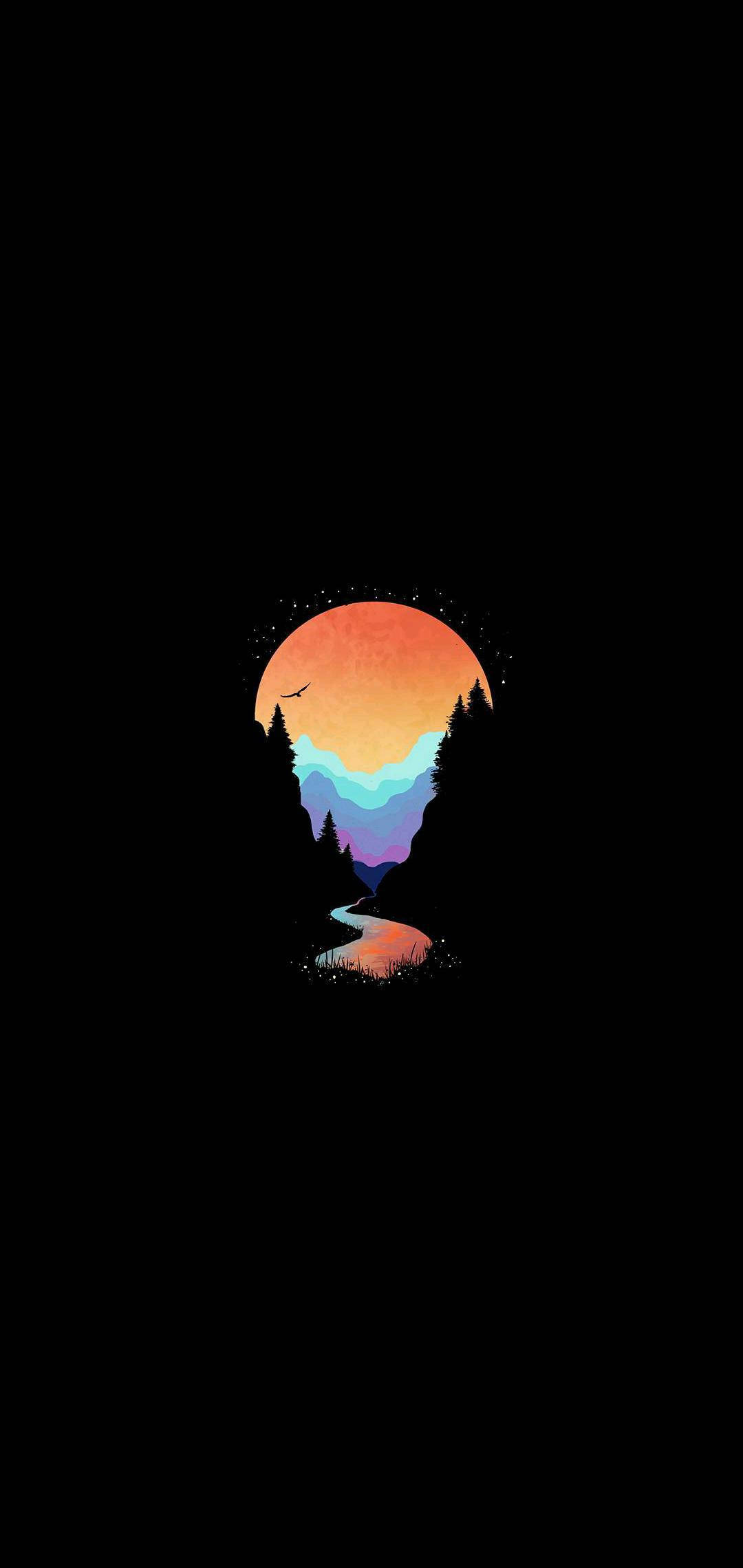 AMOLED Fjellbekker Bakgrunner
