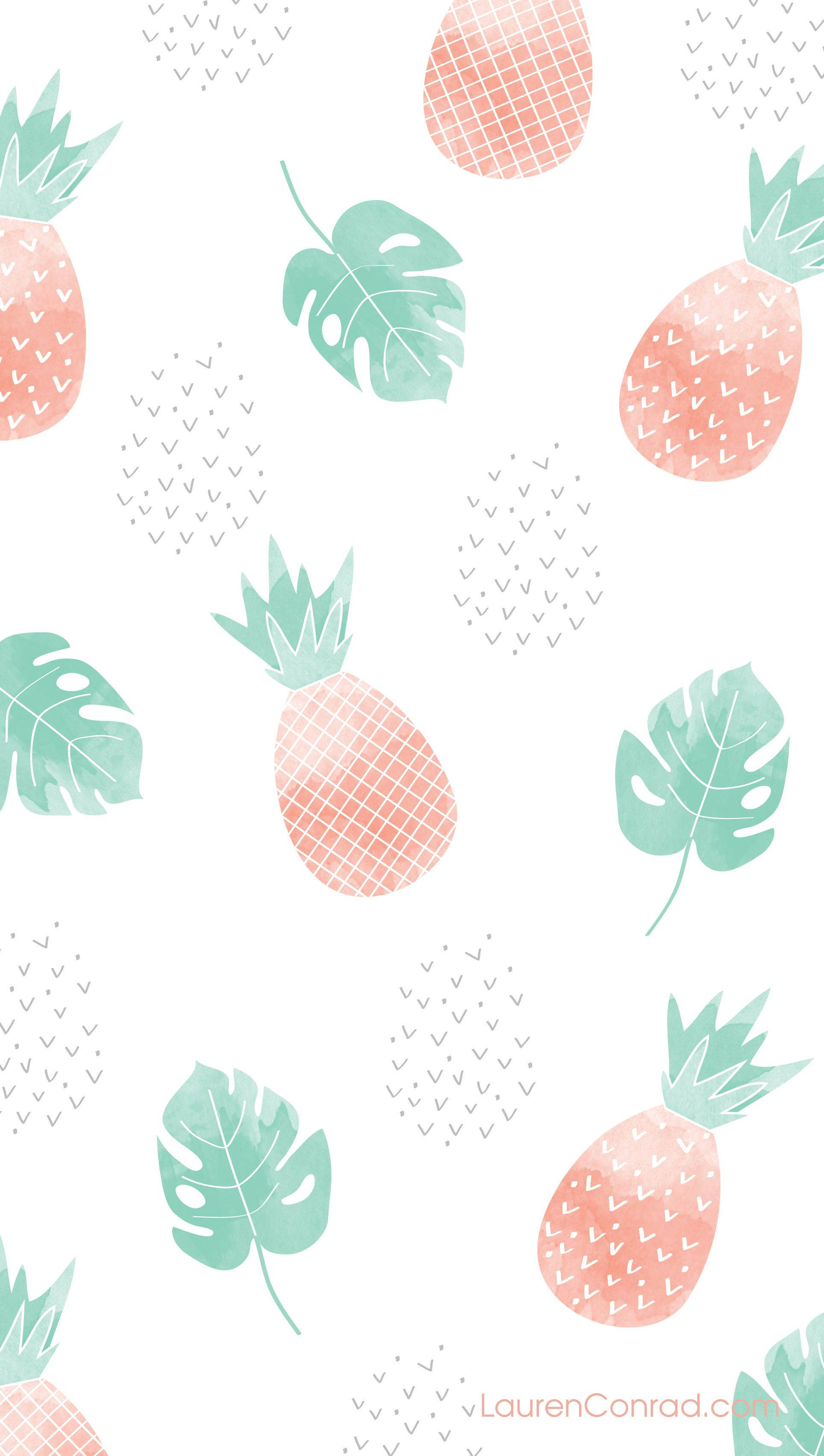 Ananas og blader søt iPhone Bakgrunner