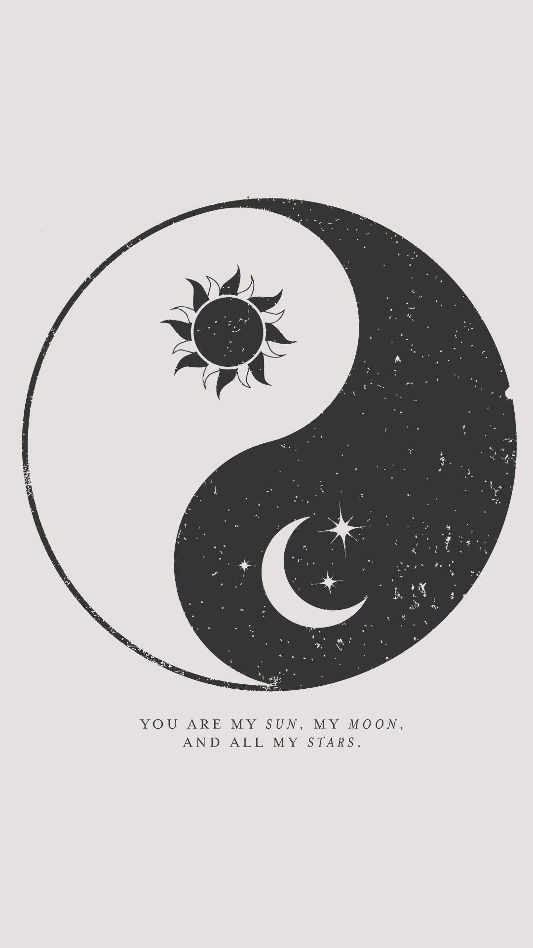 Åndelig estetikk sol-måne yin yang Bakgrunner