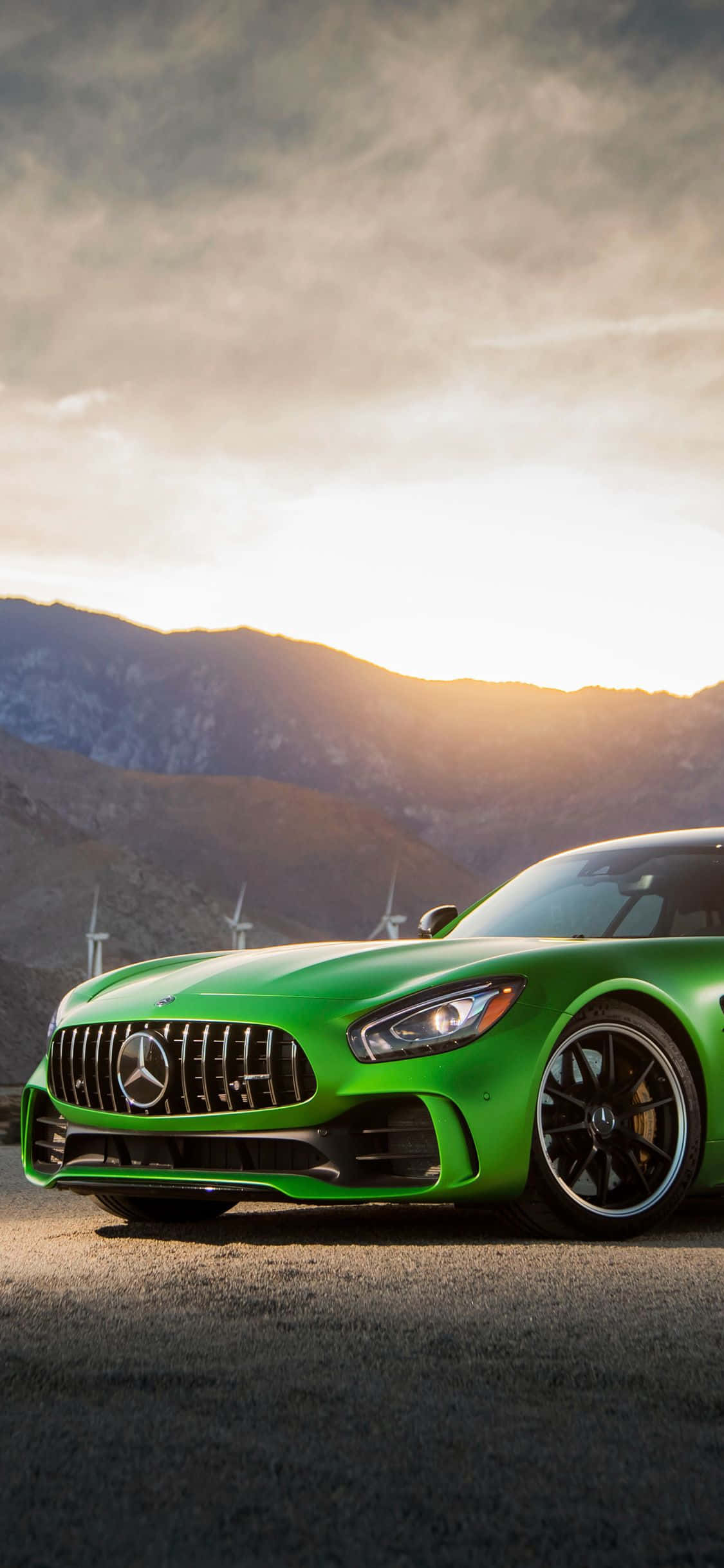 Android Amg Gt-r Grønn soloppgangsbakgrunn Bakgrunner
