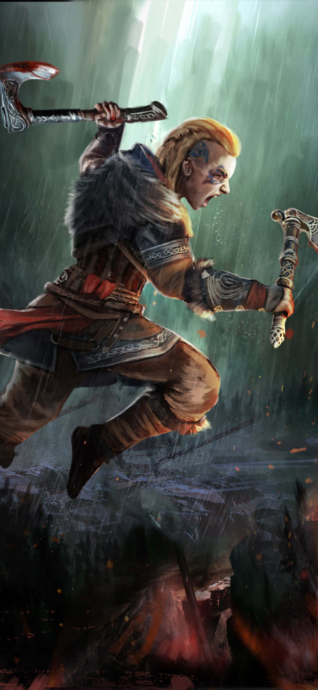 Android Assassin's Creed Valhalla Bakgrunn Kvinnelig Bakgrunner
