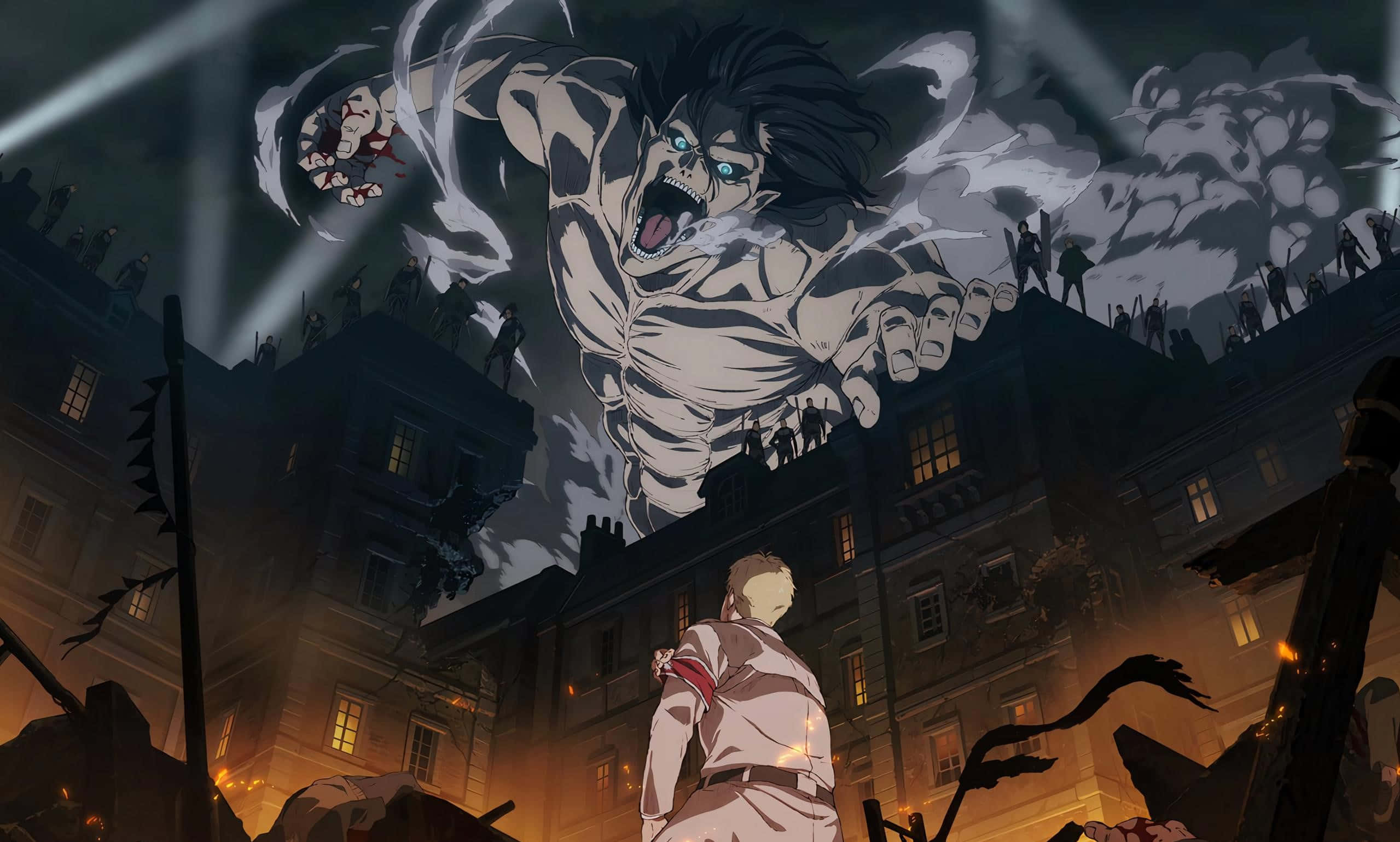 Angripende Titan Eren Yeager Bakgrunner