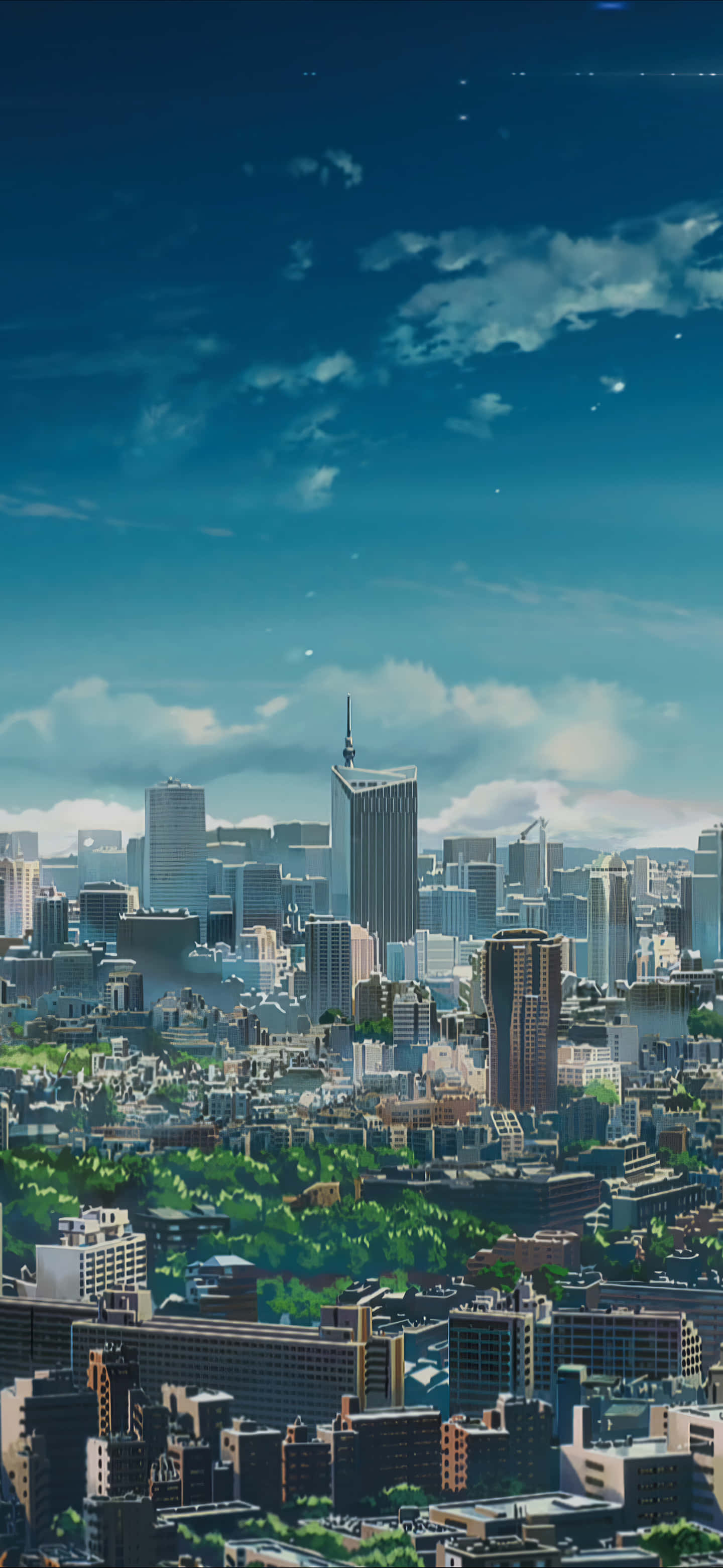 Animasjon av byen fra Your Name som telefonbakgrunn Bakgrunner