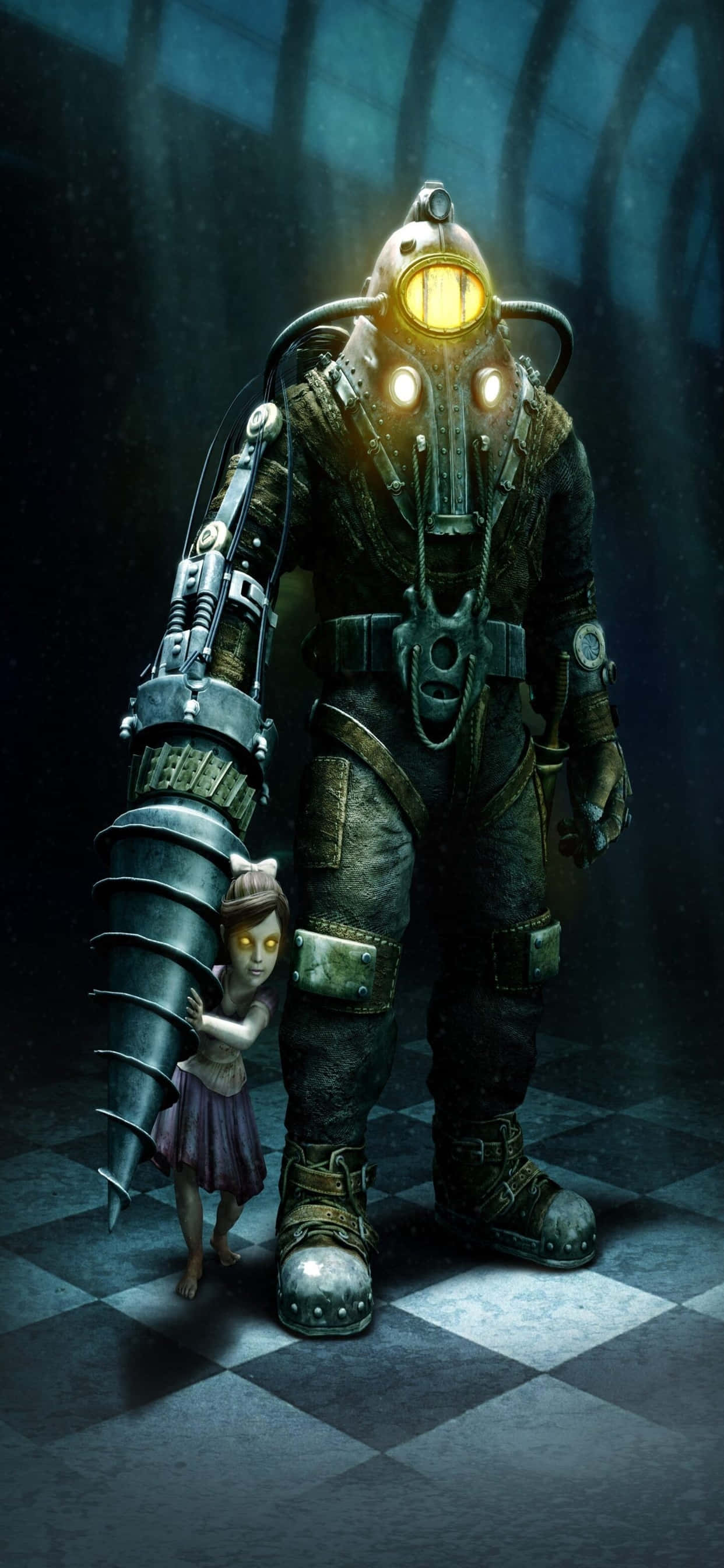 Animated Big Daddy iPhone XS Max Bioshock Infinite Bakgrunn Bakgrunner