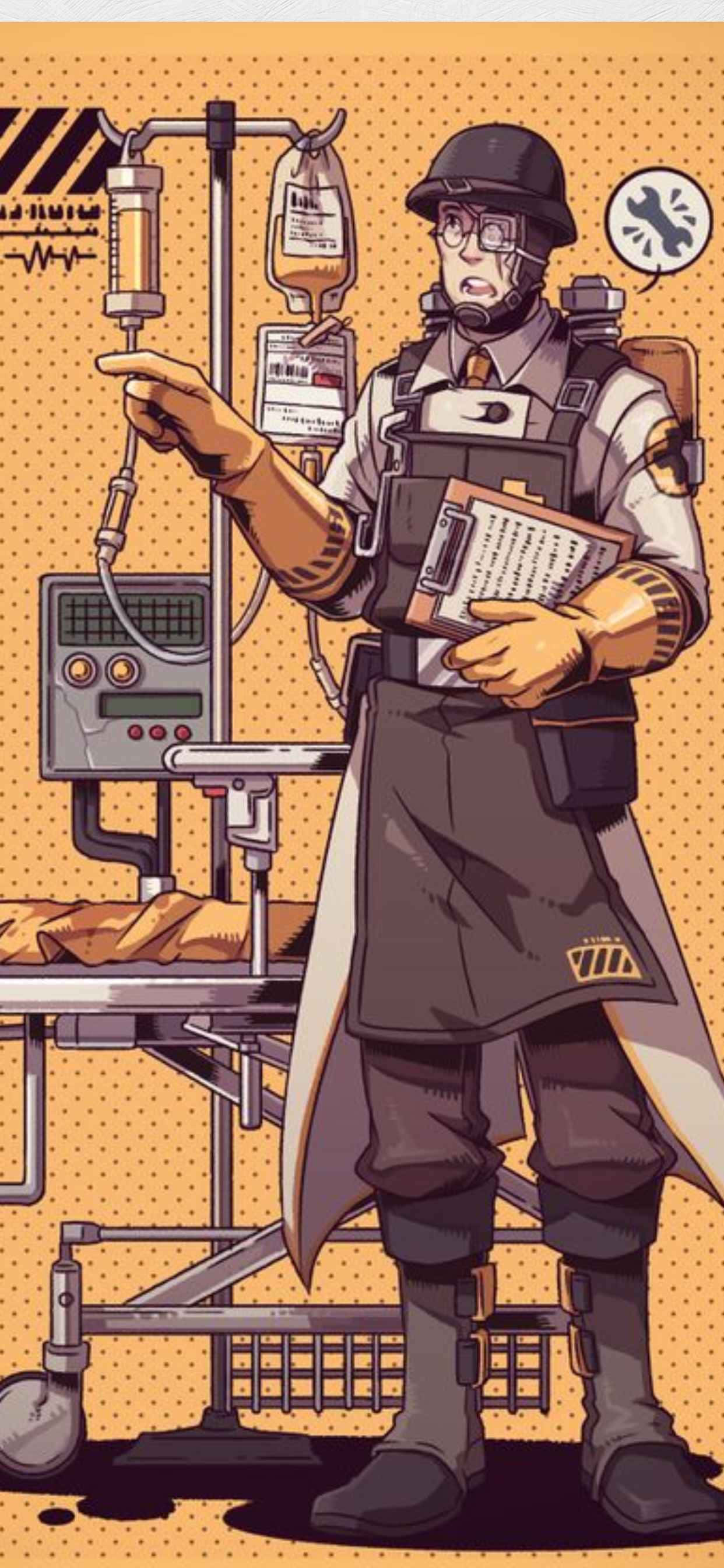 Animated Gul iPhone Xs Max Team Fortress 2 Bakgrunn Bakgrunner