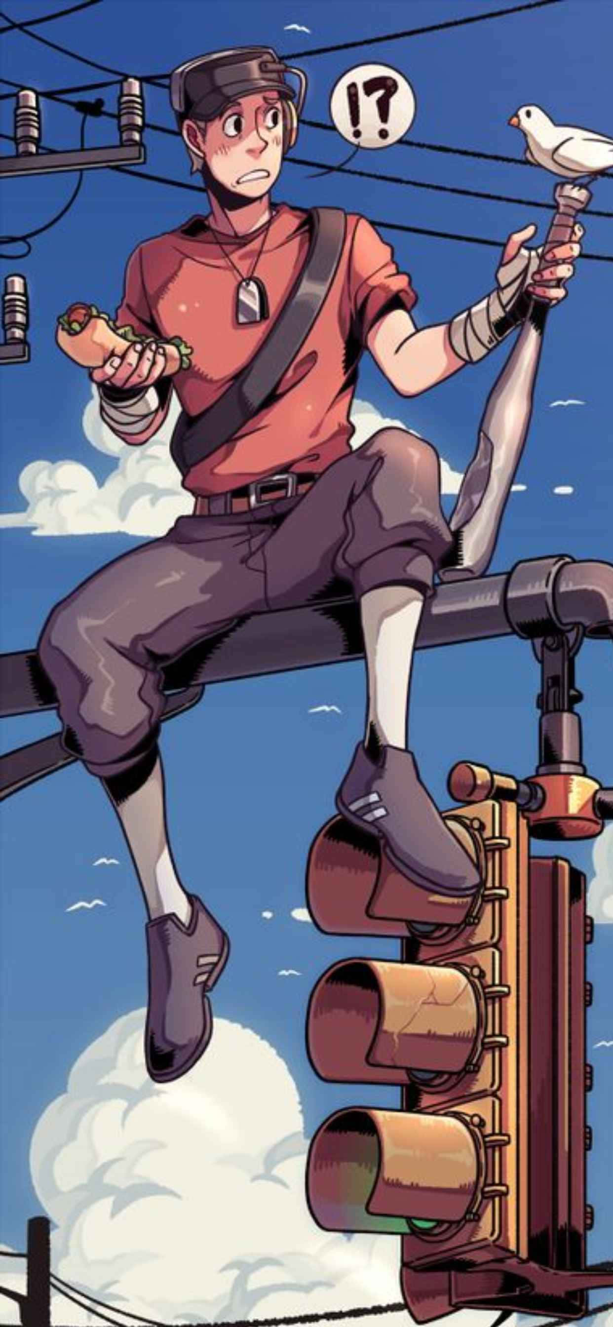 Animated Scout På Stopplyset iPhone Xs Max Team Fortress 2 Bakgrunn Bakgrunner