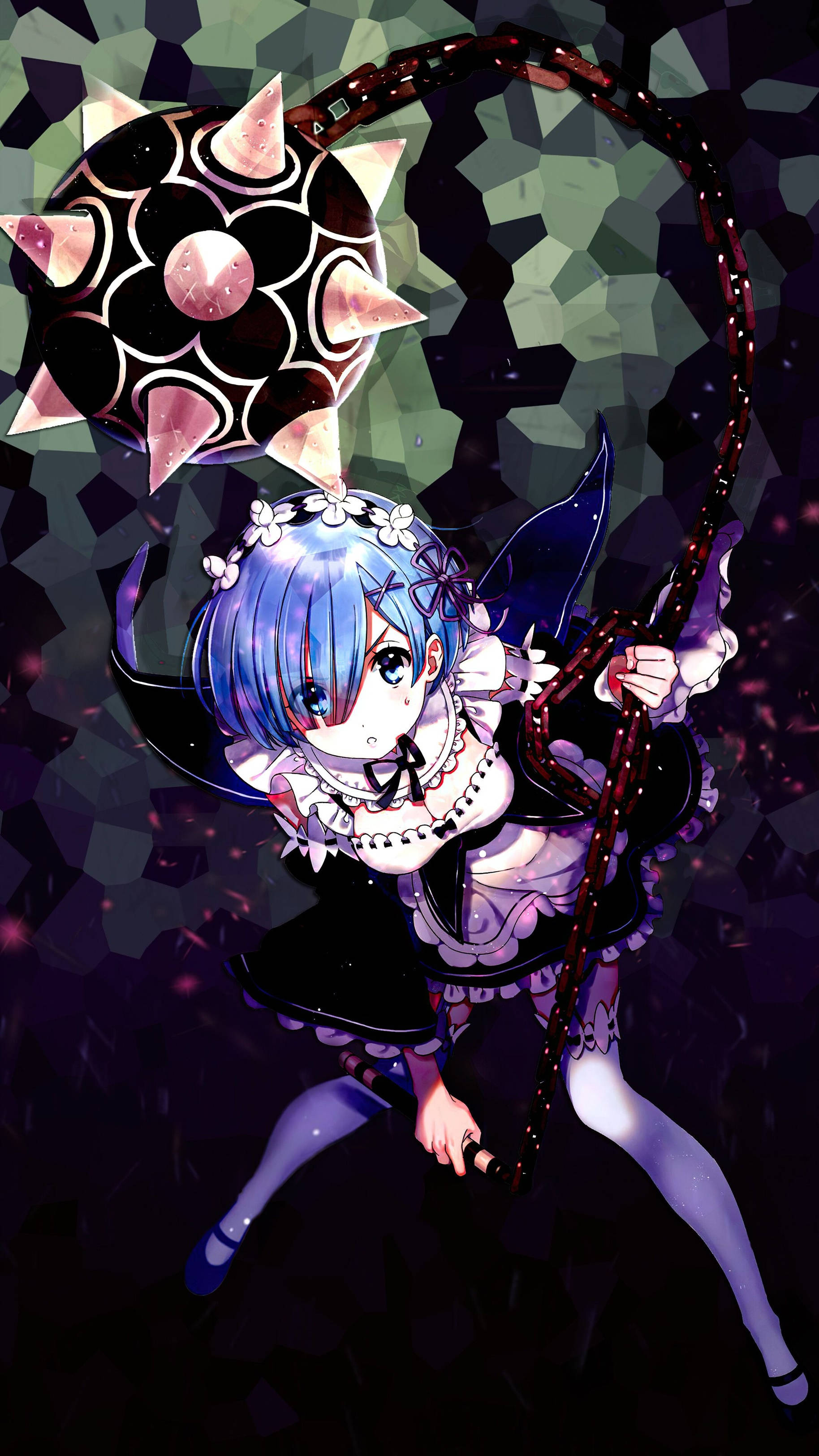 Anime 4K iPhone Re:Zero Rem Bakgrunner