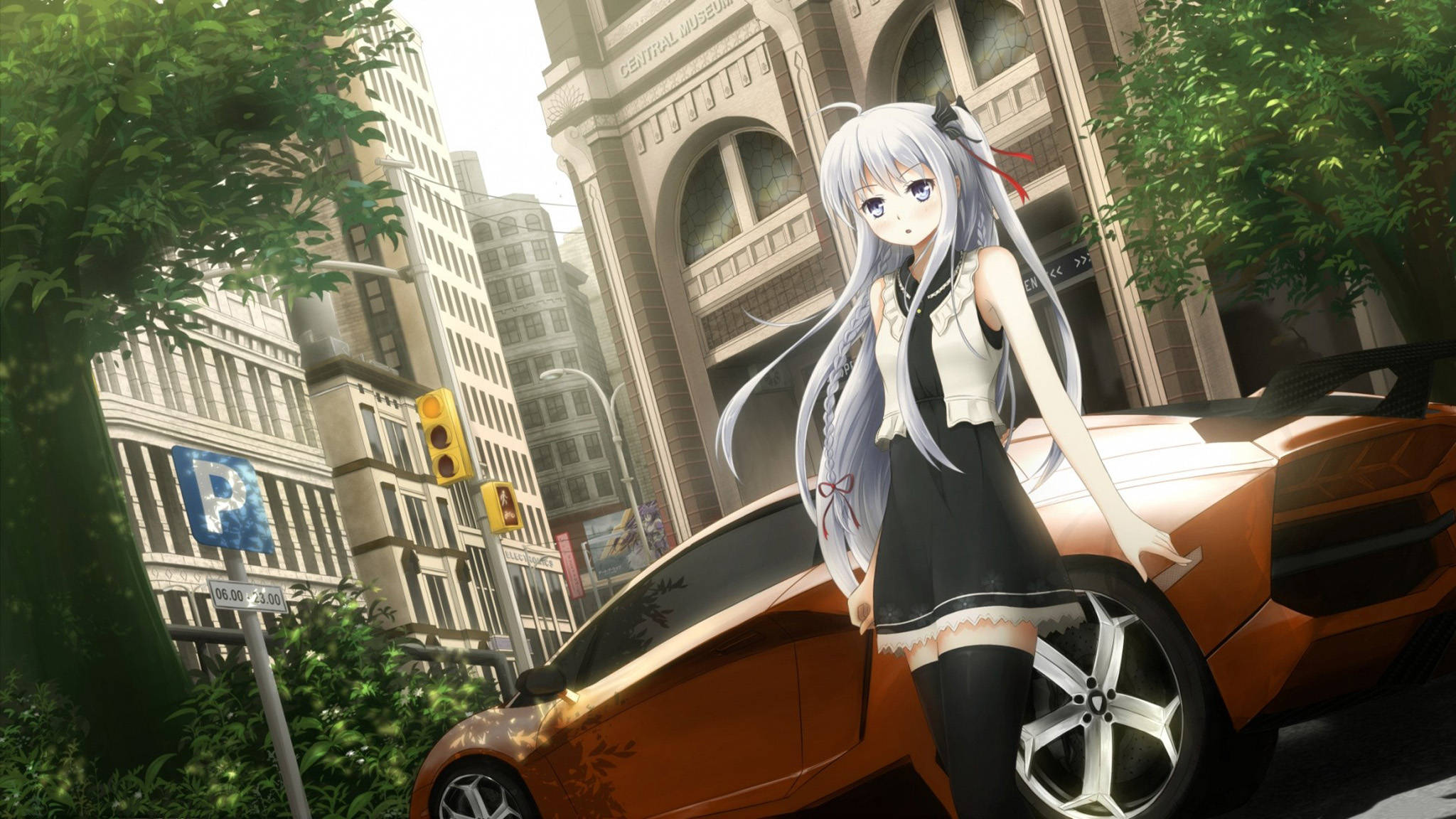 Anime-bil Aventador Bakgrunner