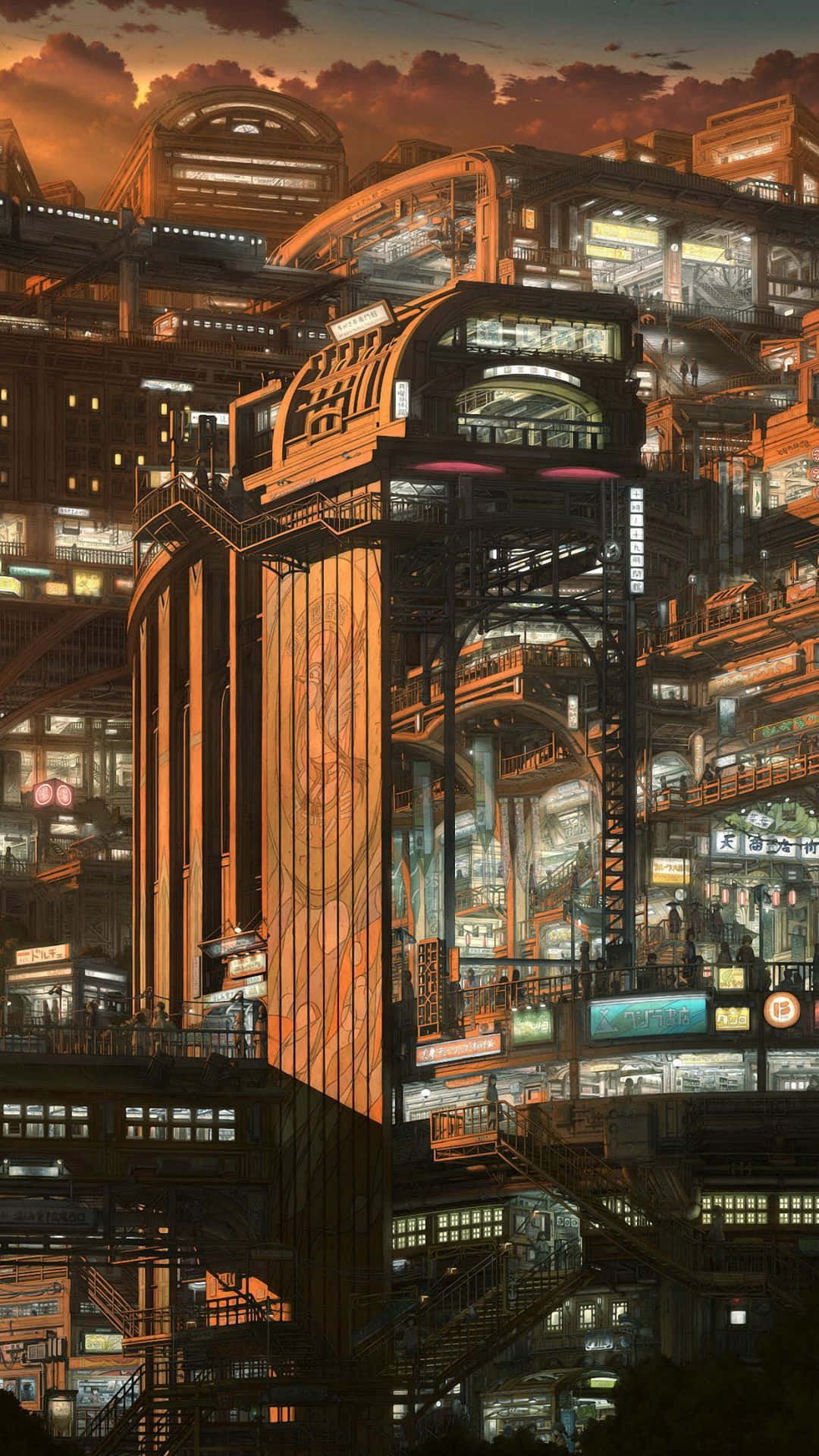 Anime Bygning Imperial Boy Artist Bakgrunner
