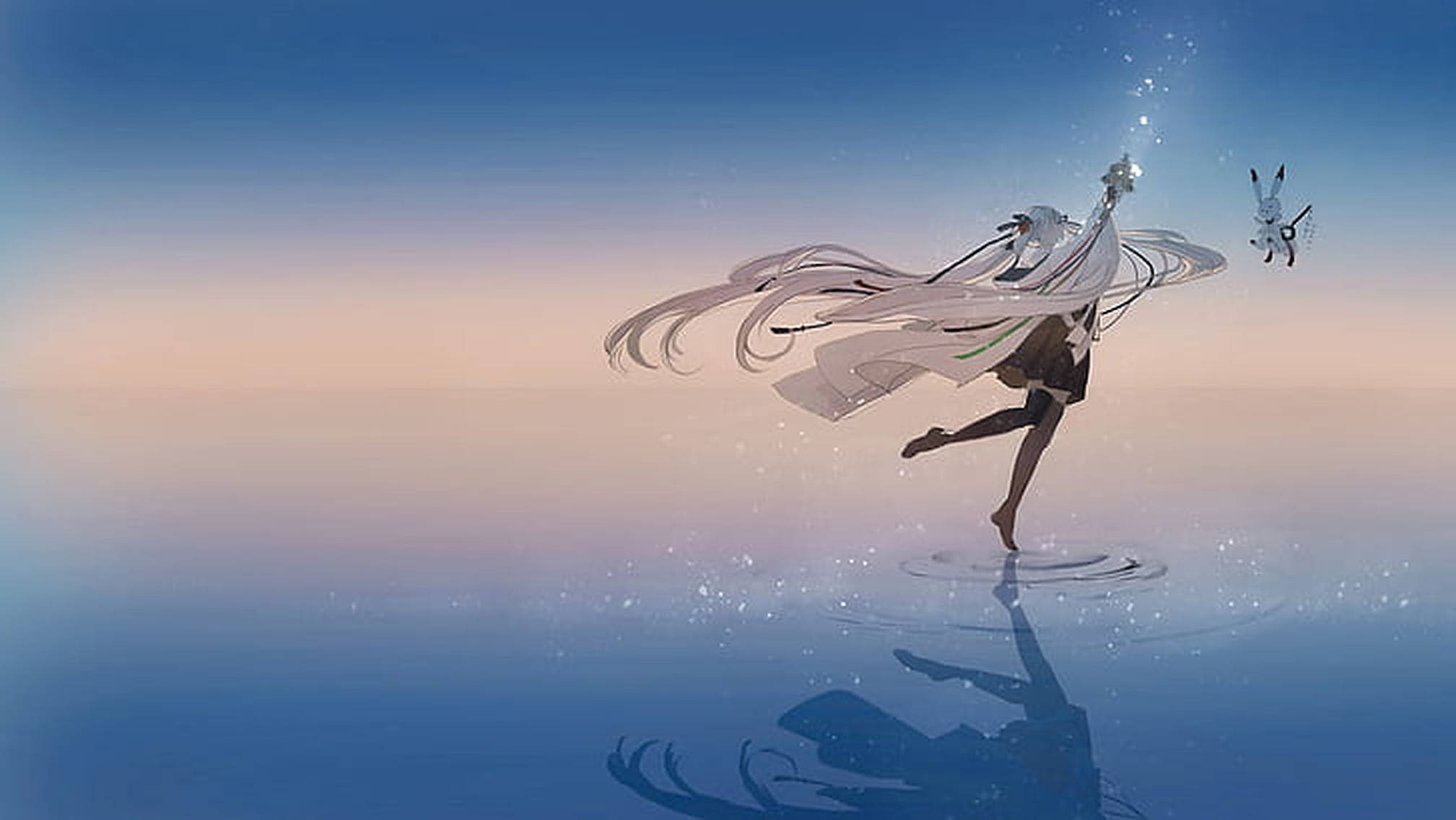 Anime Dans Rolig Hav Bakgrunner