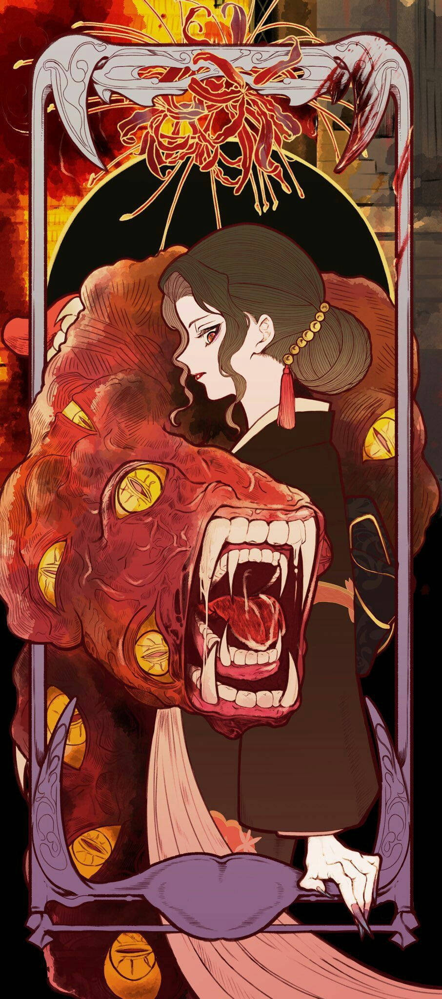 Anime-demon Muzan Bakgrunner