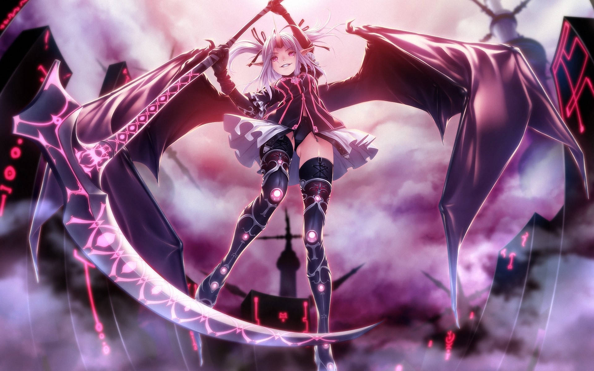 Anime-demonjente med ljå Bakgrunner