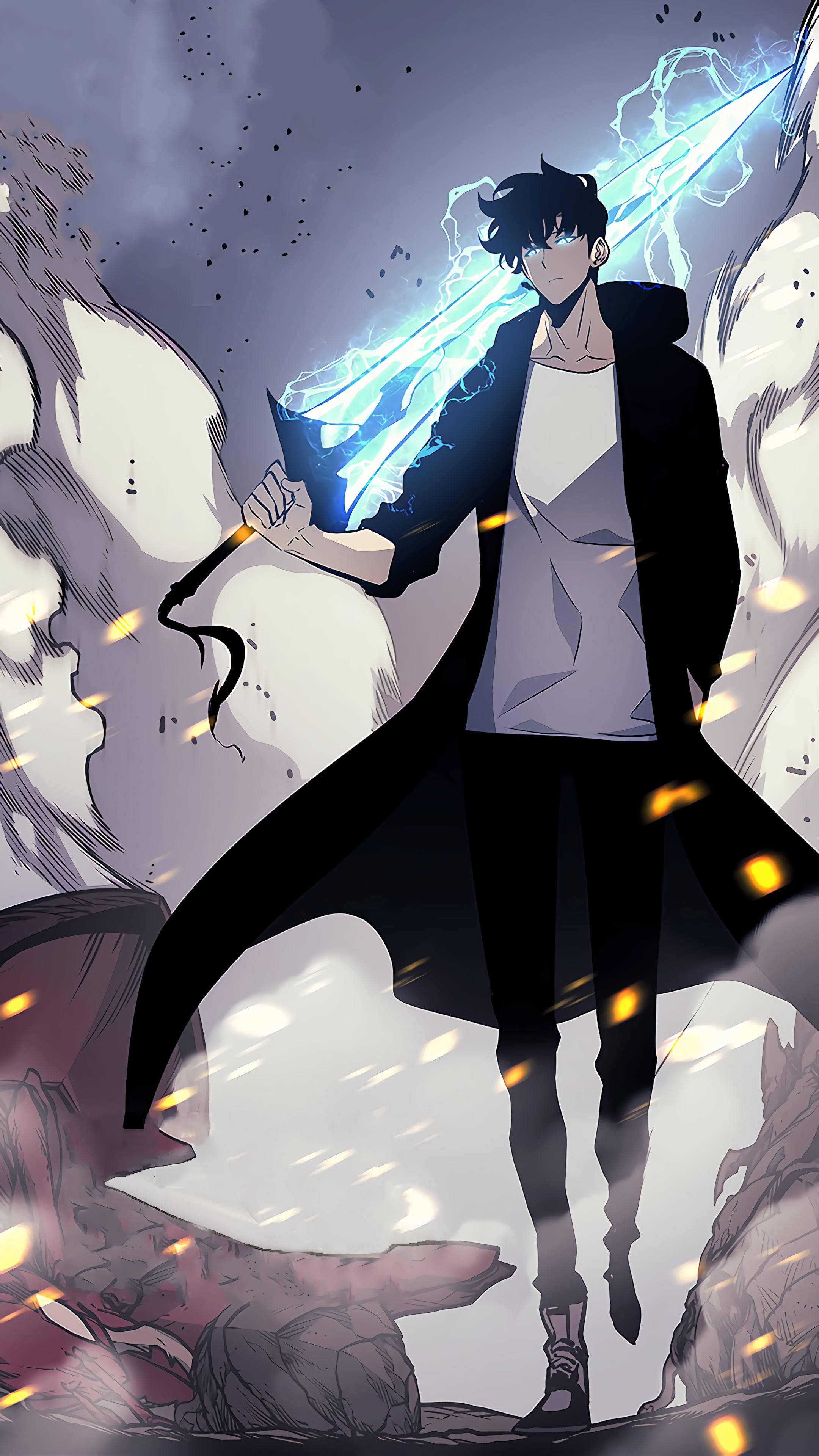 Anime Gutter Søt Sung Jinwoo Solo Leveling Bakgrunner