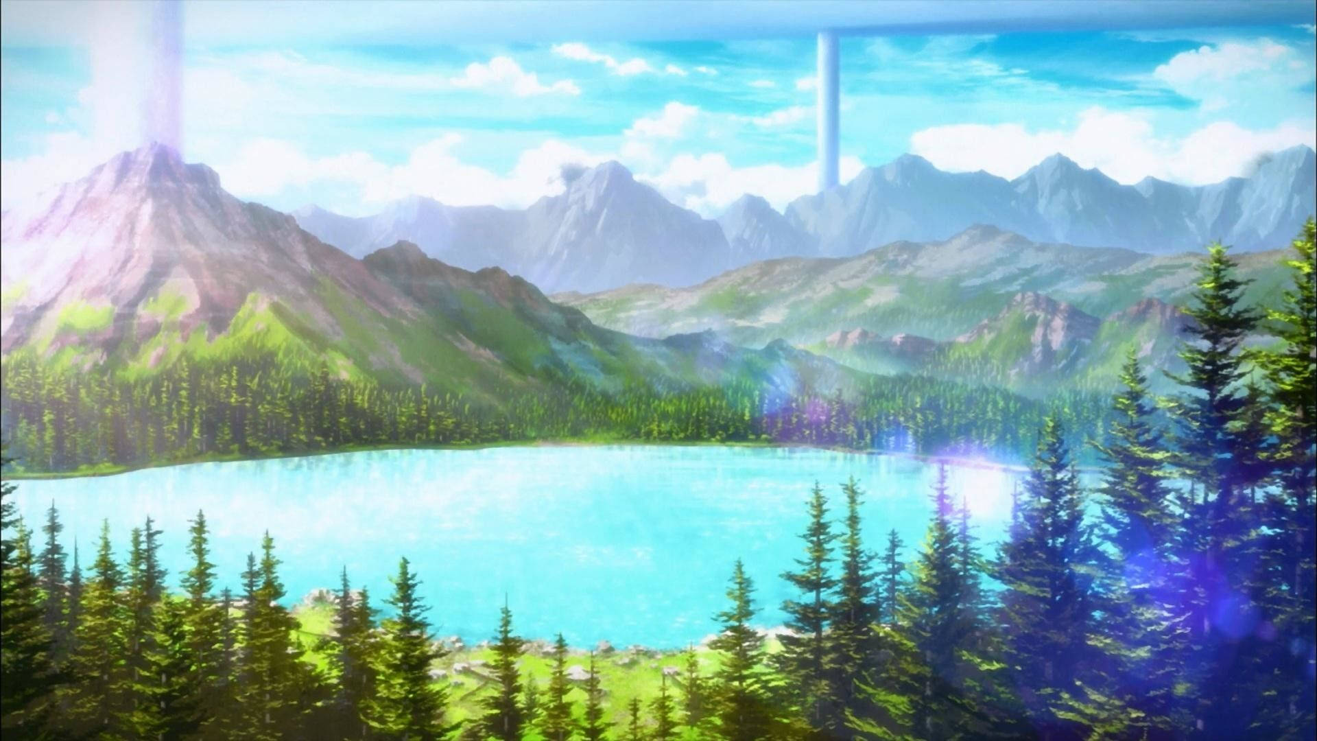 Anime-innsjølandskap Bakgrunner