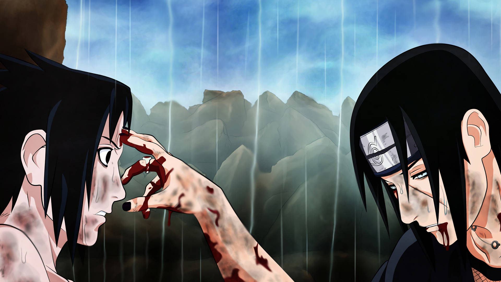 Anime Itachi Sasuke 1920 X 1080 Bakgrunner