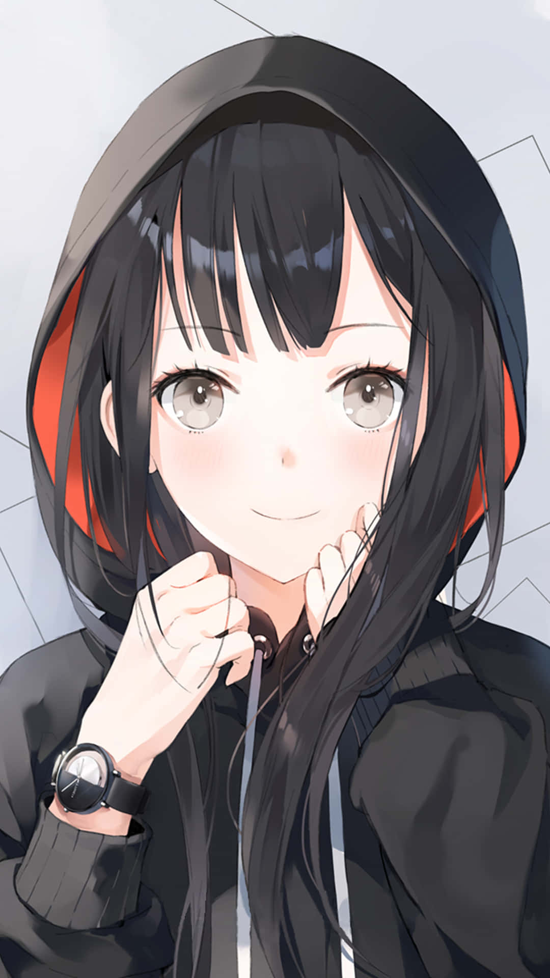 Anime-jente i en stilig hettegenser Bakgrunner