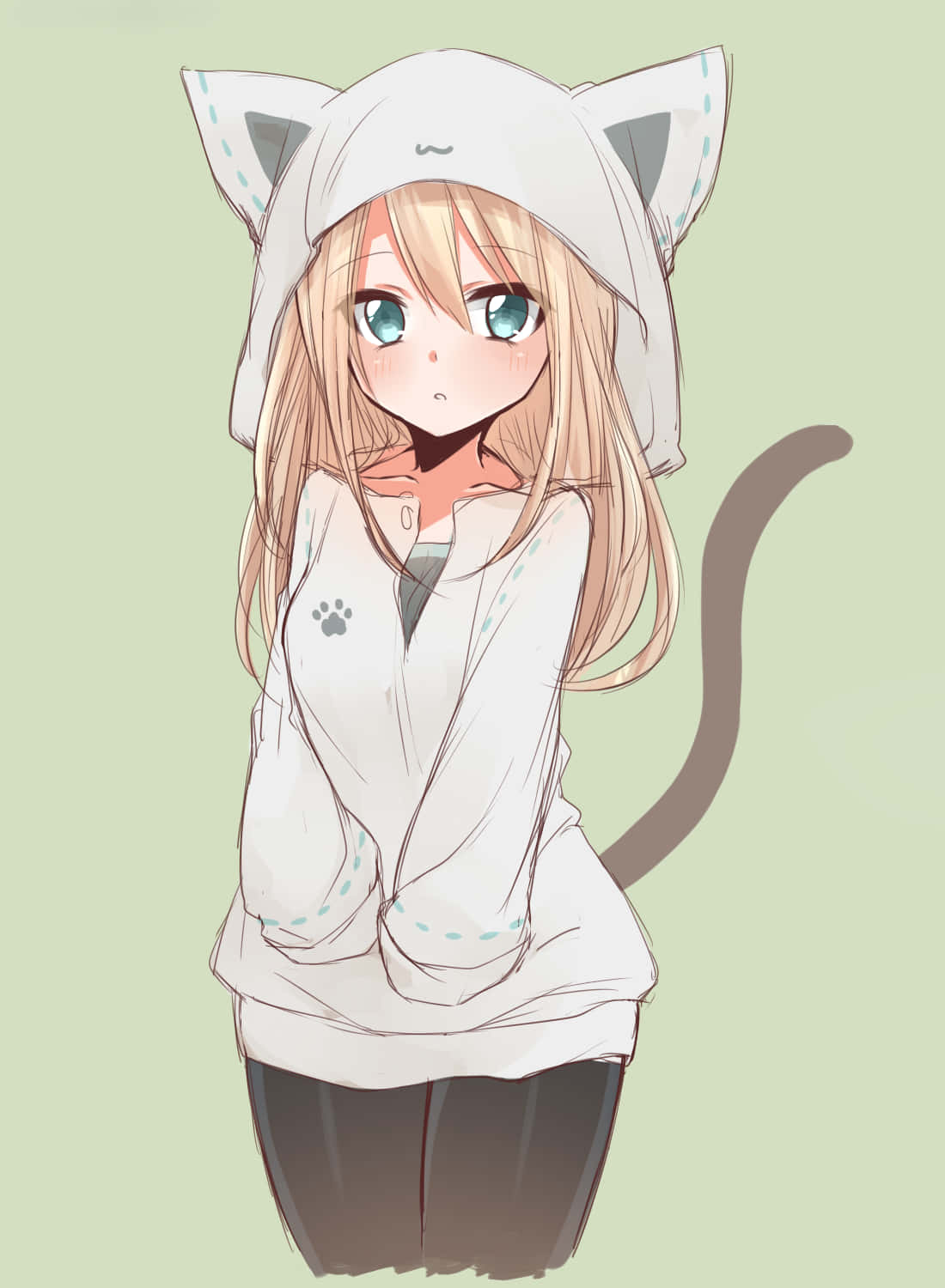 Anime-jente iført hettegenser for et stilig og koselig utseende. Bakgrunner