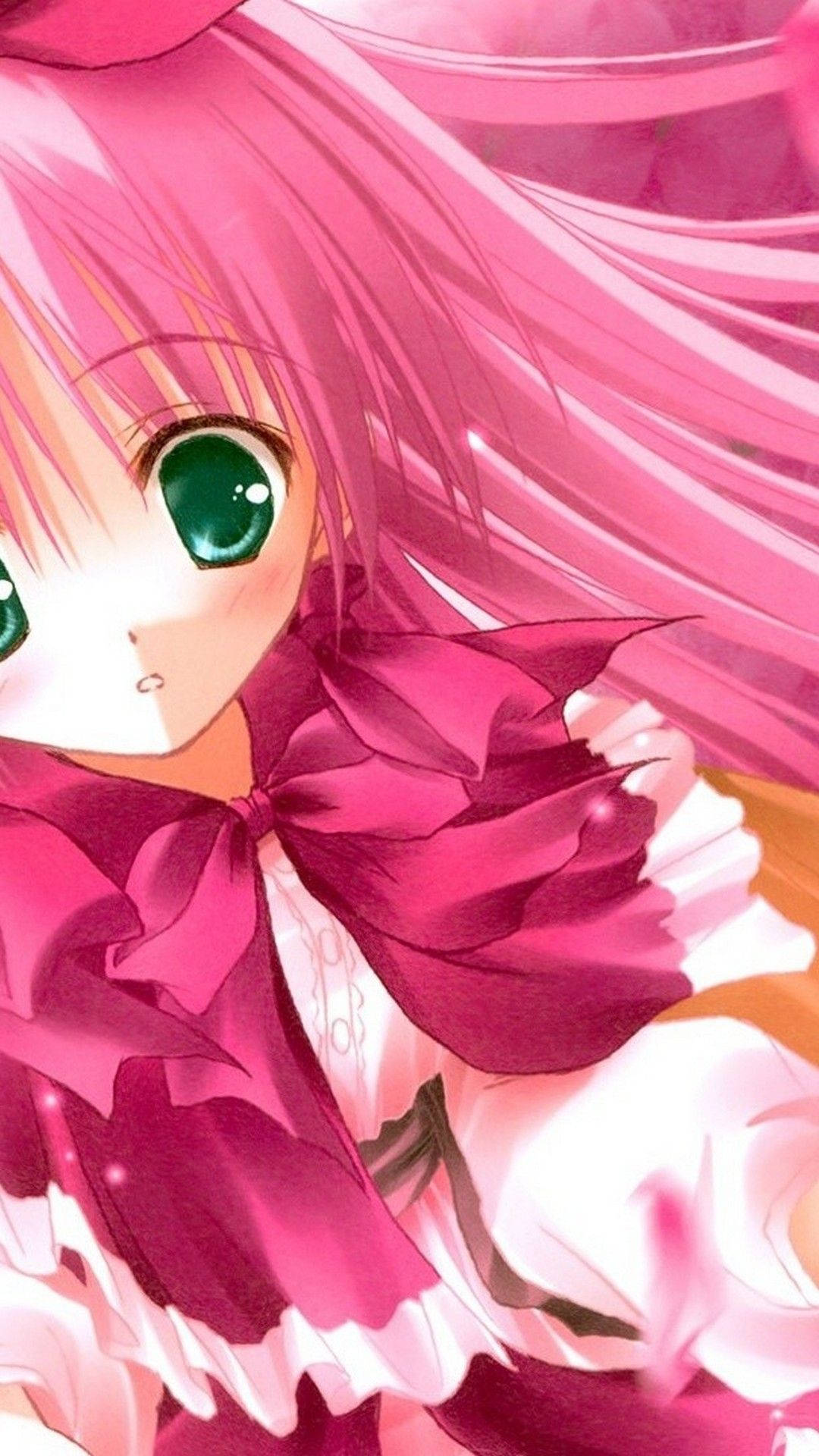 Anime-jente søt jentetelefonskjerm Bakgrunner