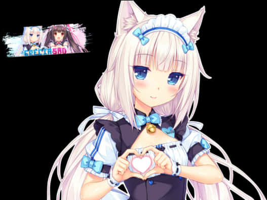 Anime Kattjente Hjertegest Bakgrunner