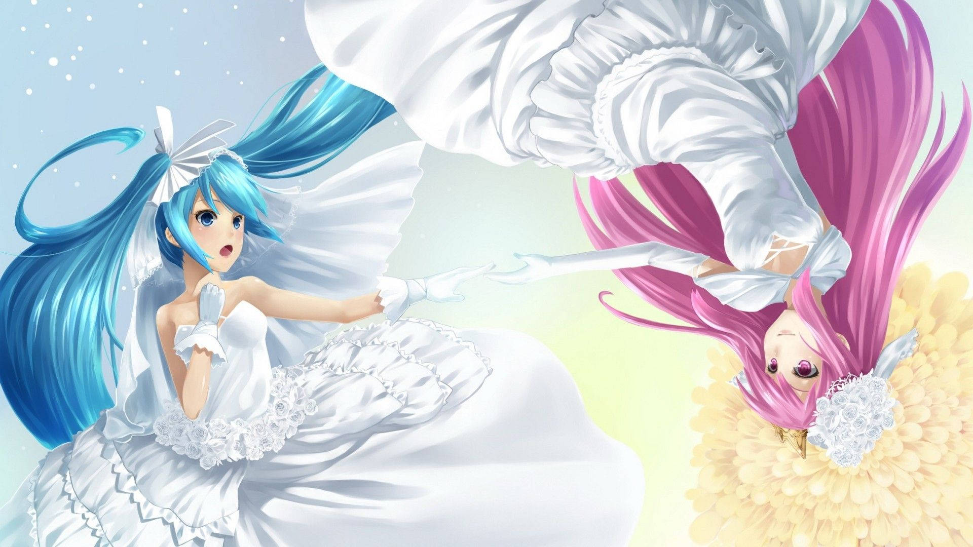 Anime Lesbisk Miku og Chuchu Bakgrunner