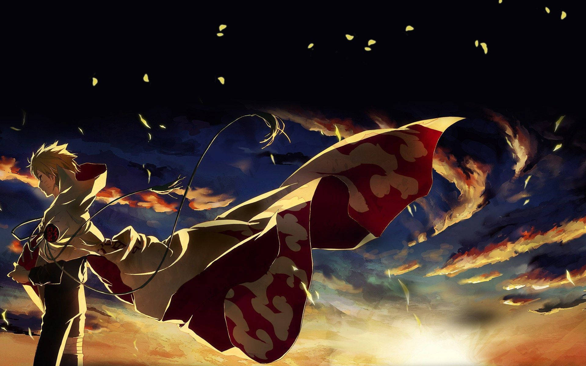 Anime Naruto iført Hokage-kappe Bakgrunner