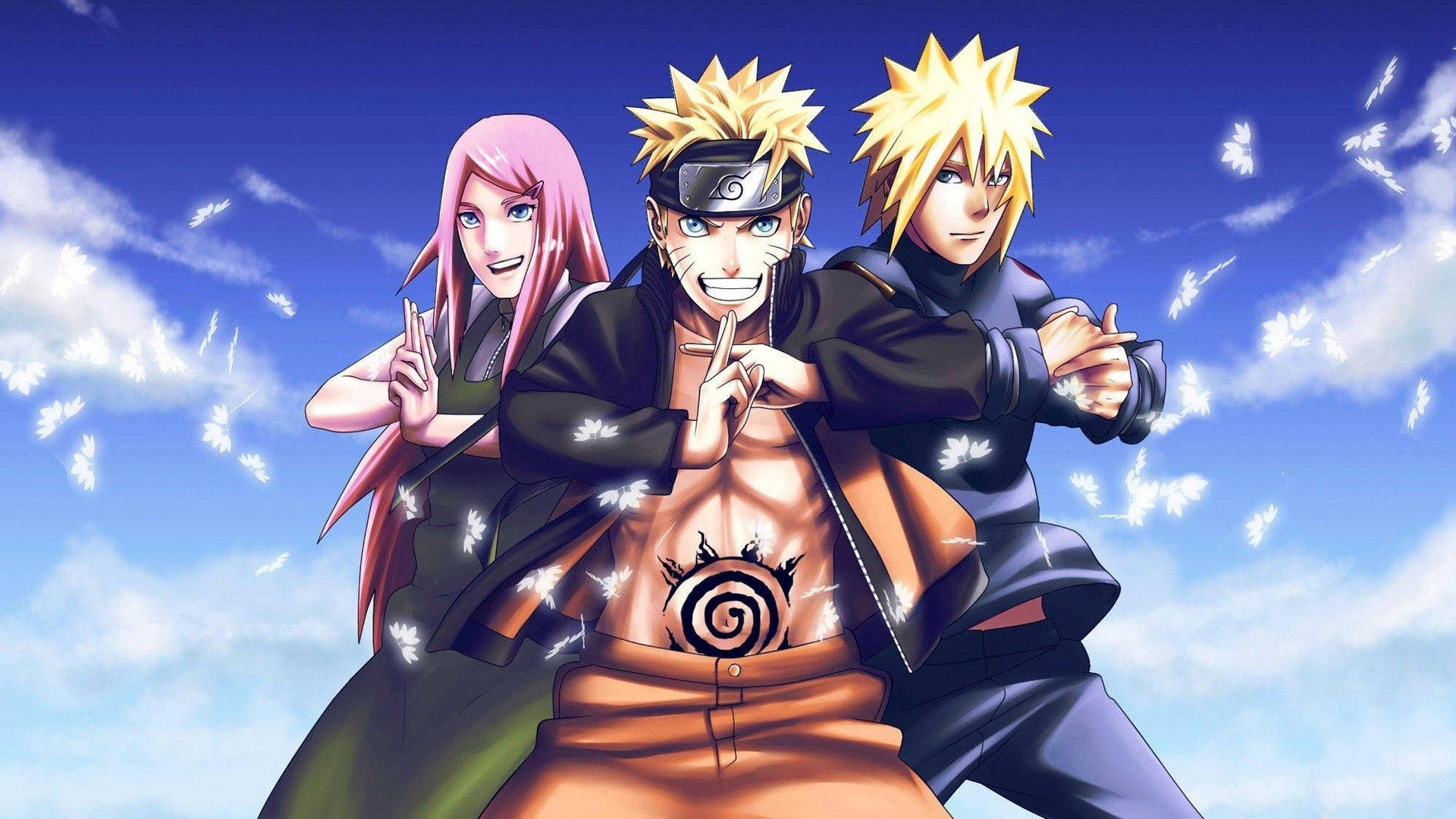 Anime Naruto med Sakura og Minato Bakgrunner