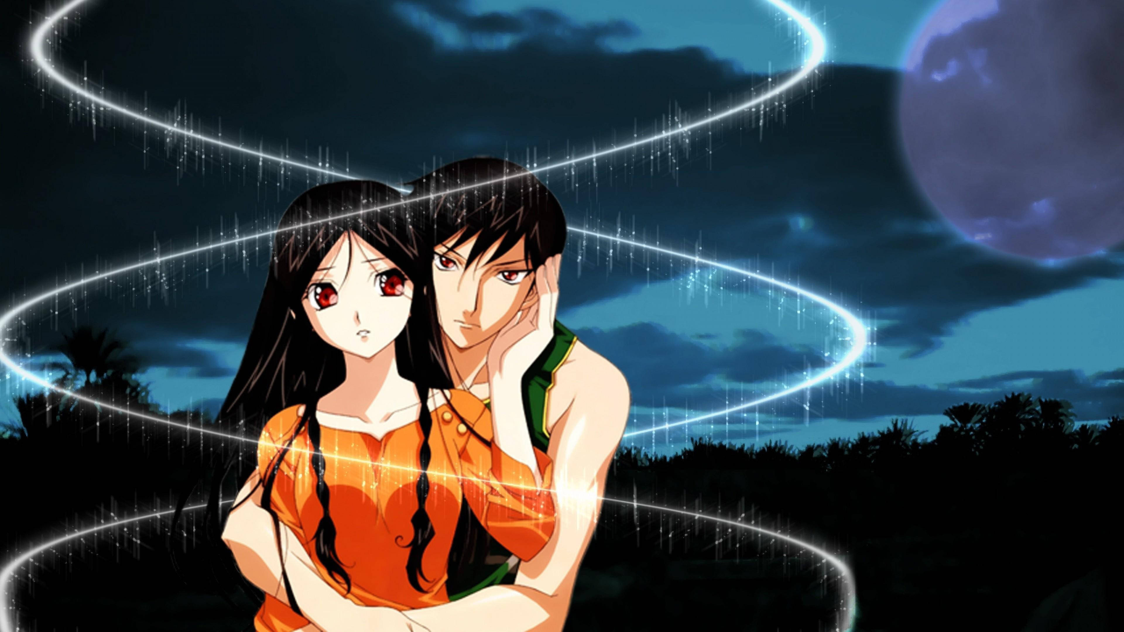 Anime-par omfavnelse med magi Bakgrunner