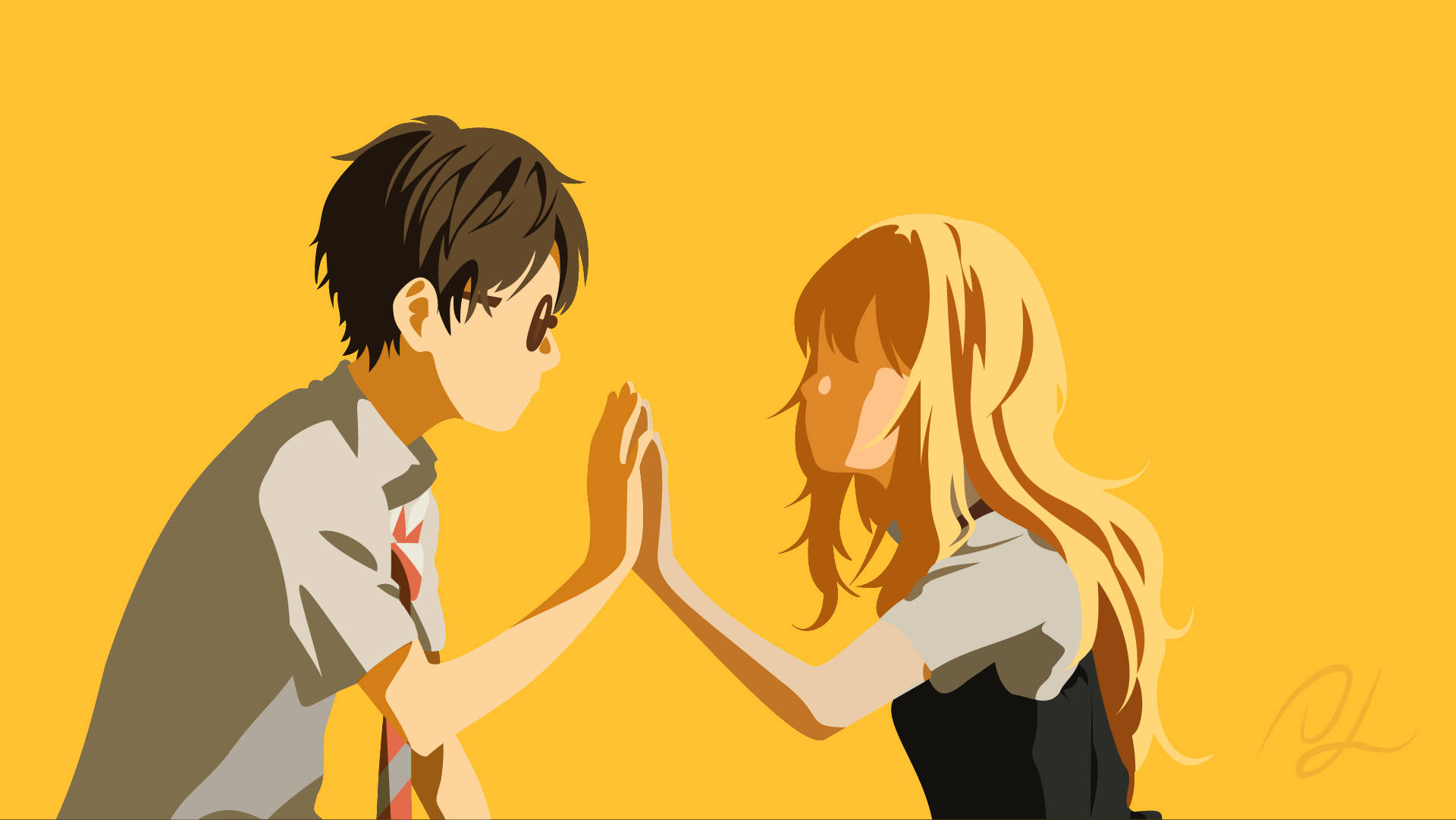 Anime-par Your Lie In April Bakgrunner