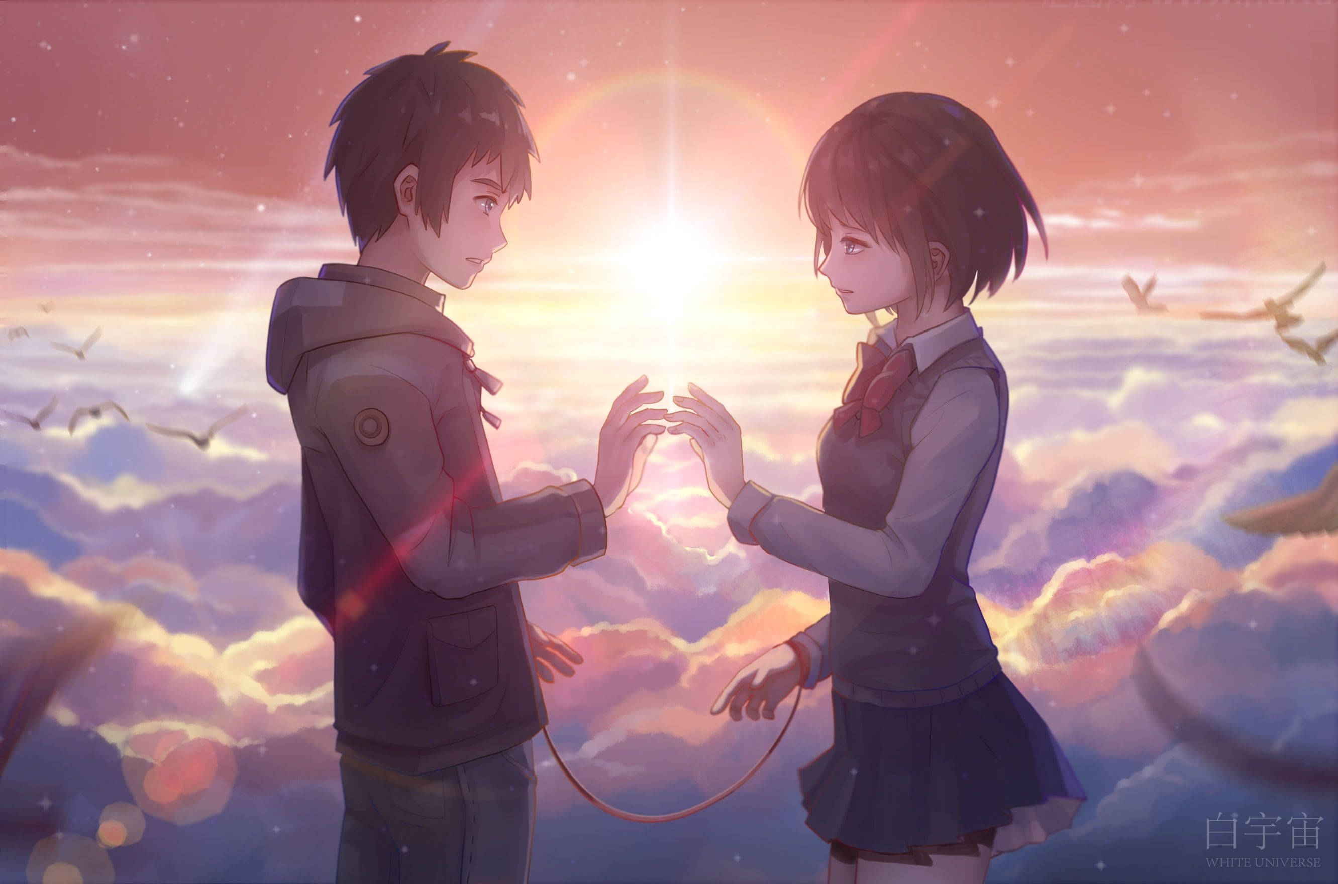 Anime-par Your Name Bakgrunner