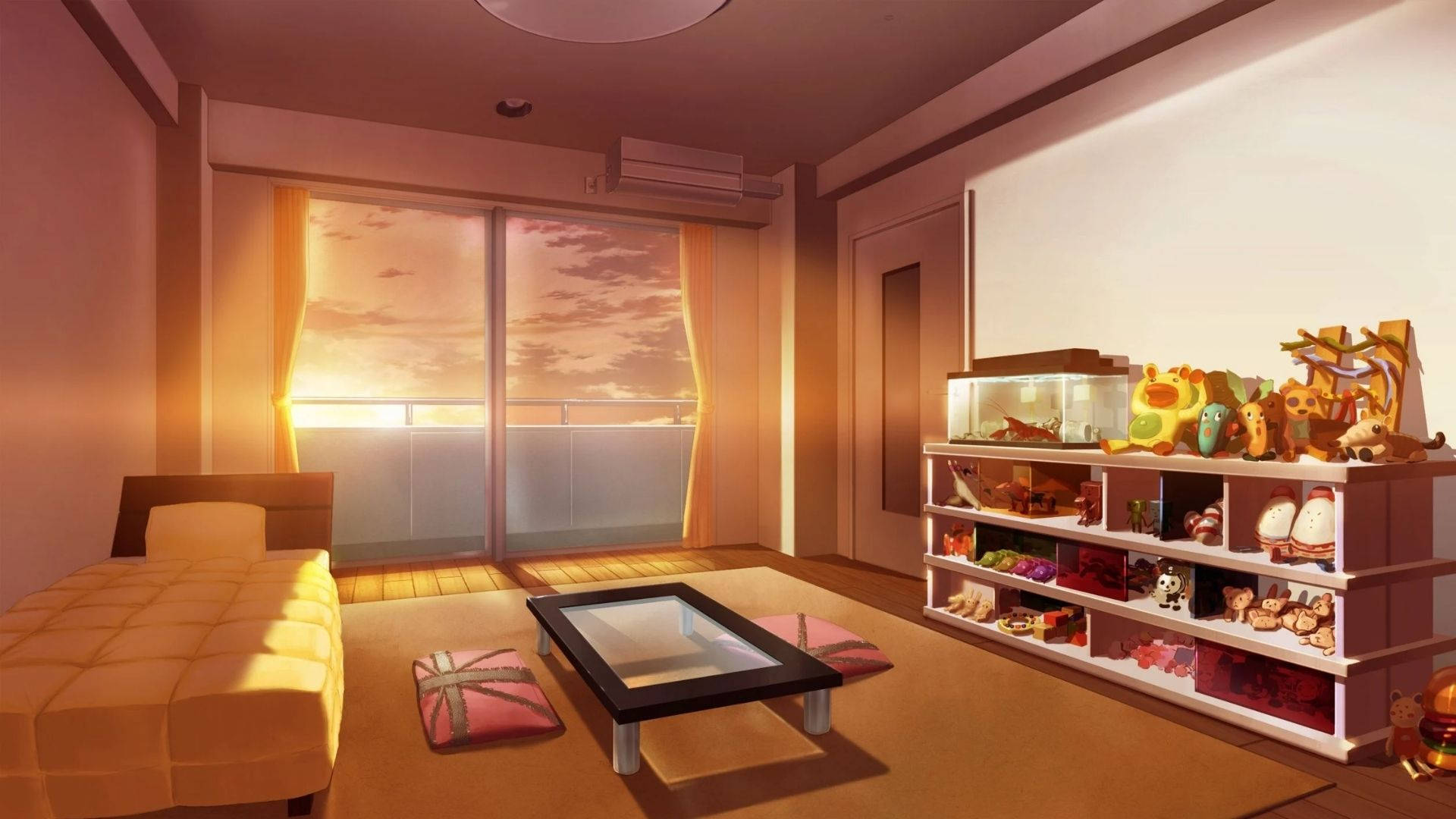 Anime-rom ved solnedgang Bakgrunner