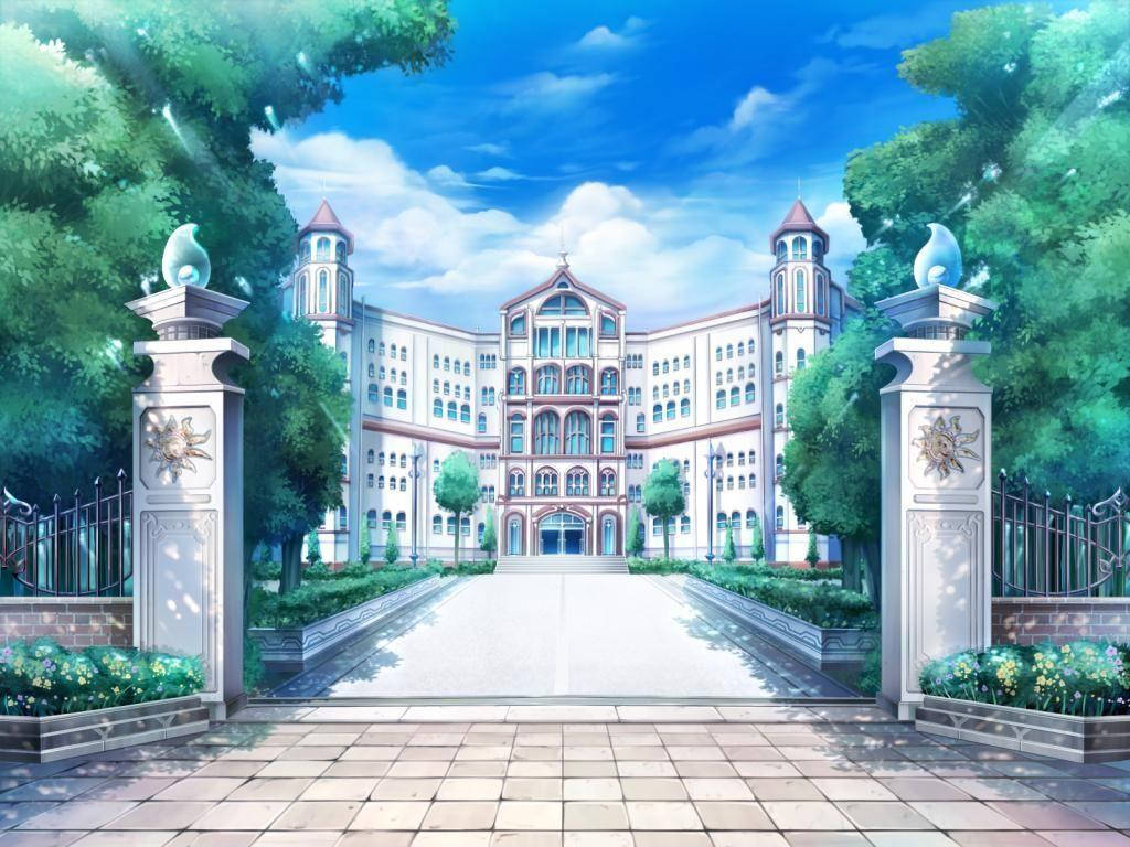 Anime skolelandskap Yumesaki Academy