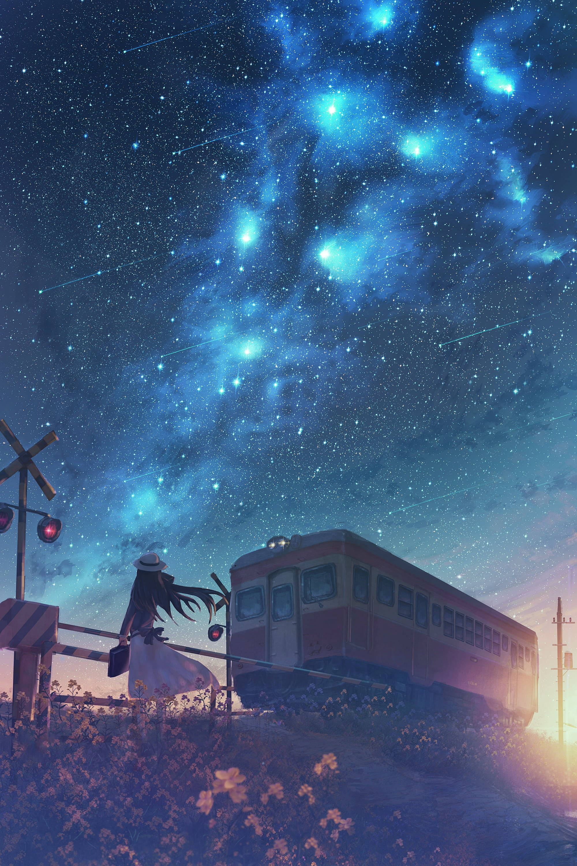 Anime stjernehimmel Bakgrunner