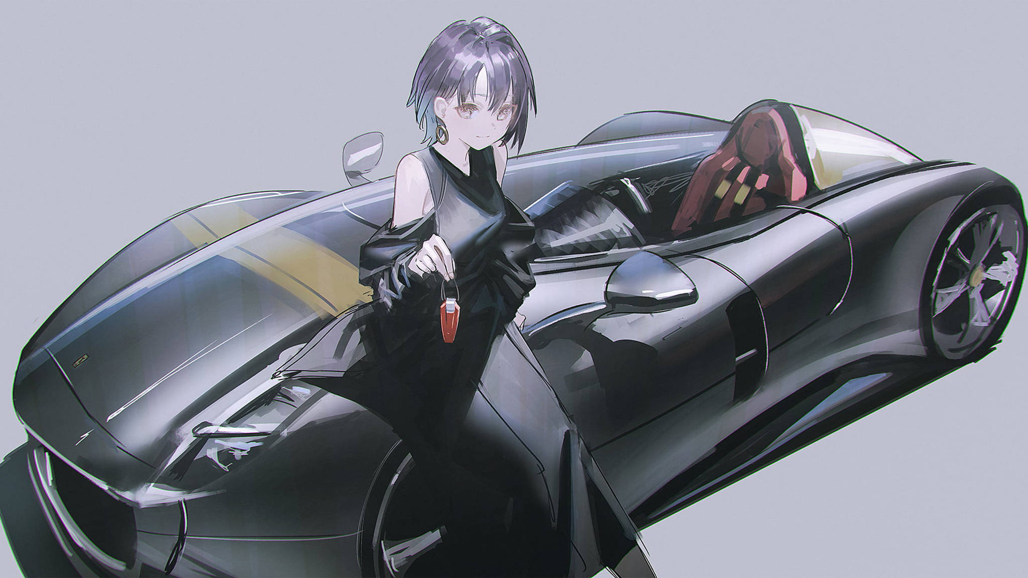 Animebil Ferrari Monza Bakgrunner