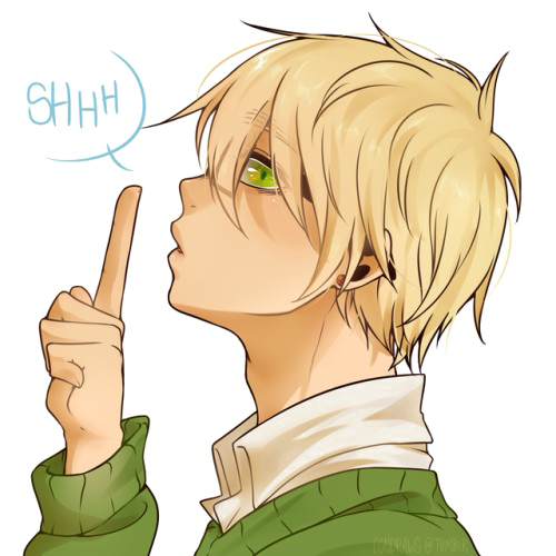 Animefigur som gjør tegn for stillhet Bakgrunner