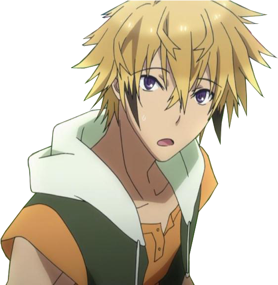 Animekarakter med blondt hår og grønn jakke Bakgrunner