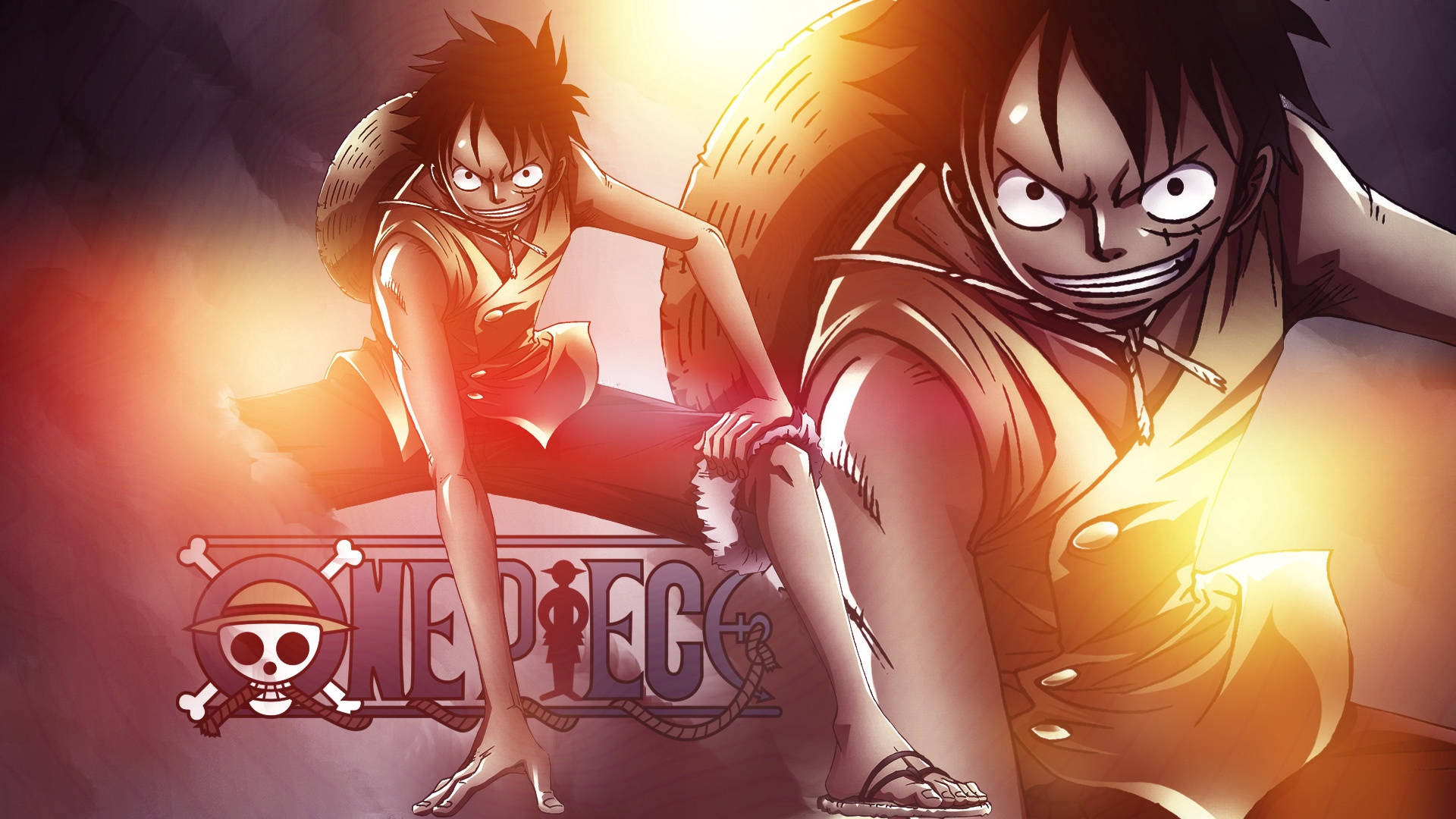 Animepiraten Luffy med ild