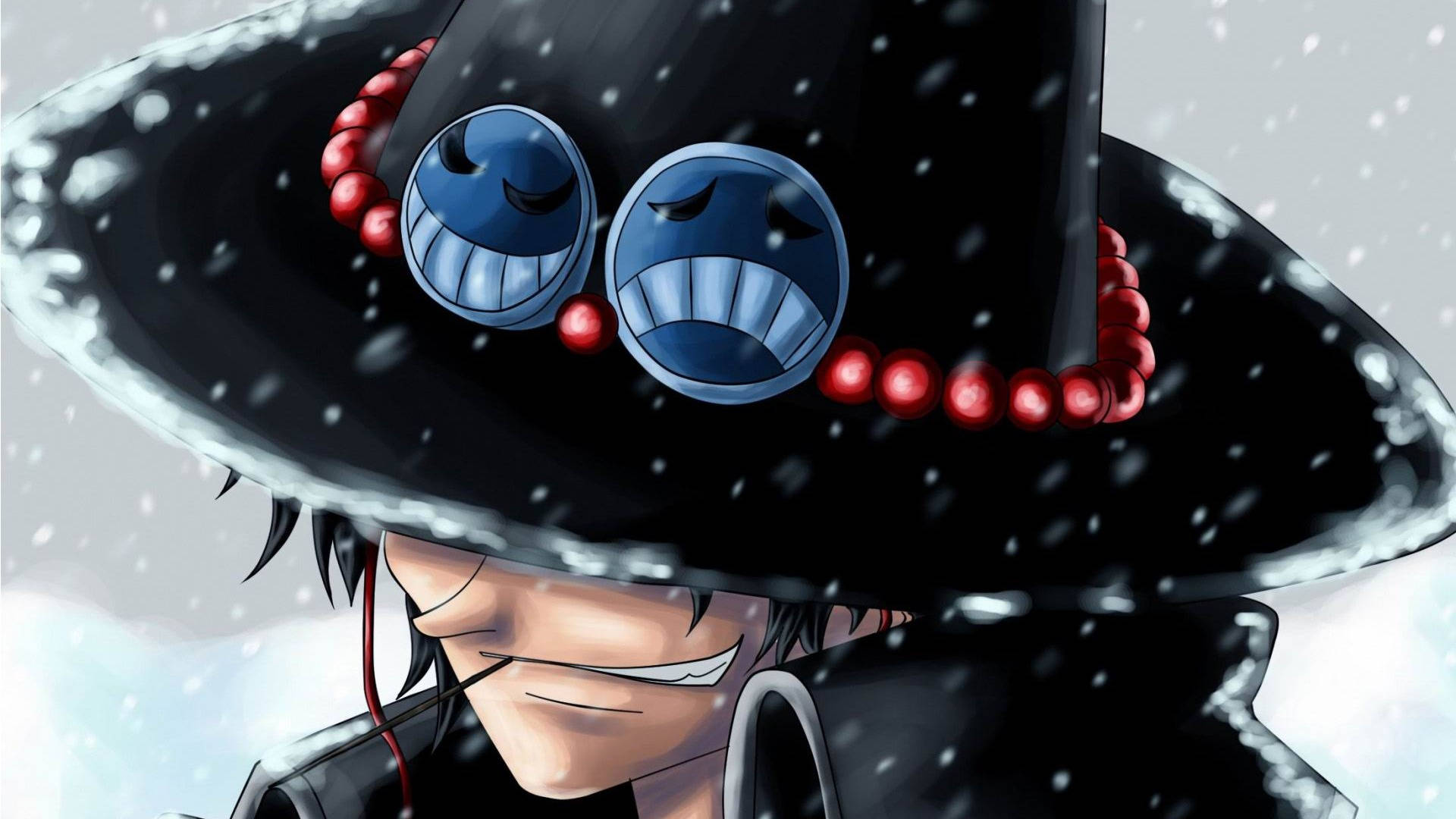 Animeprofil Ace svart lue Bakgrunner