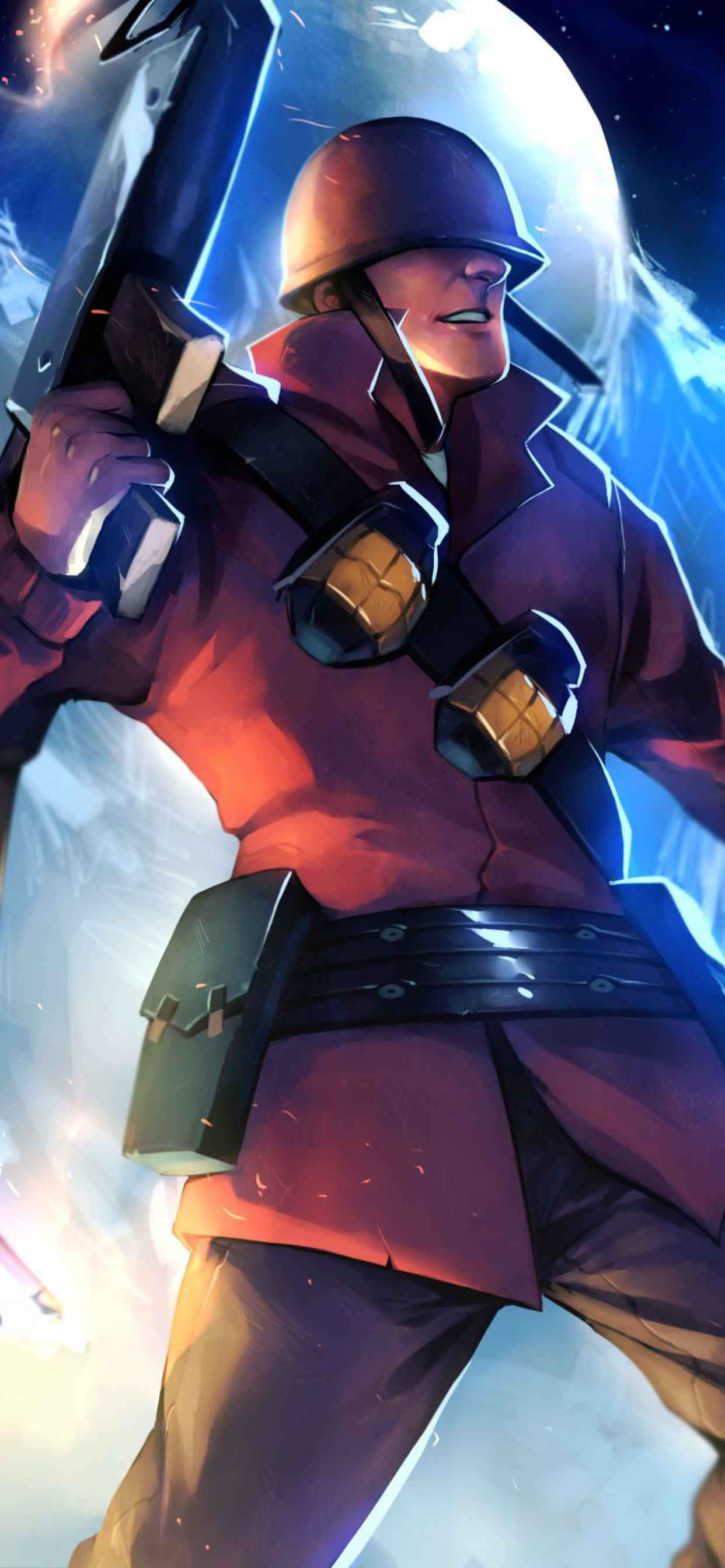 Animeret rød soldat iPhone XS Max Team Fortress 2 Bakgrunn Bakgrunner