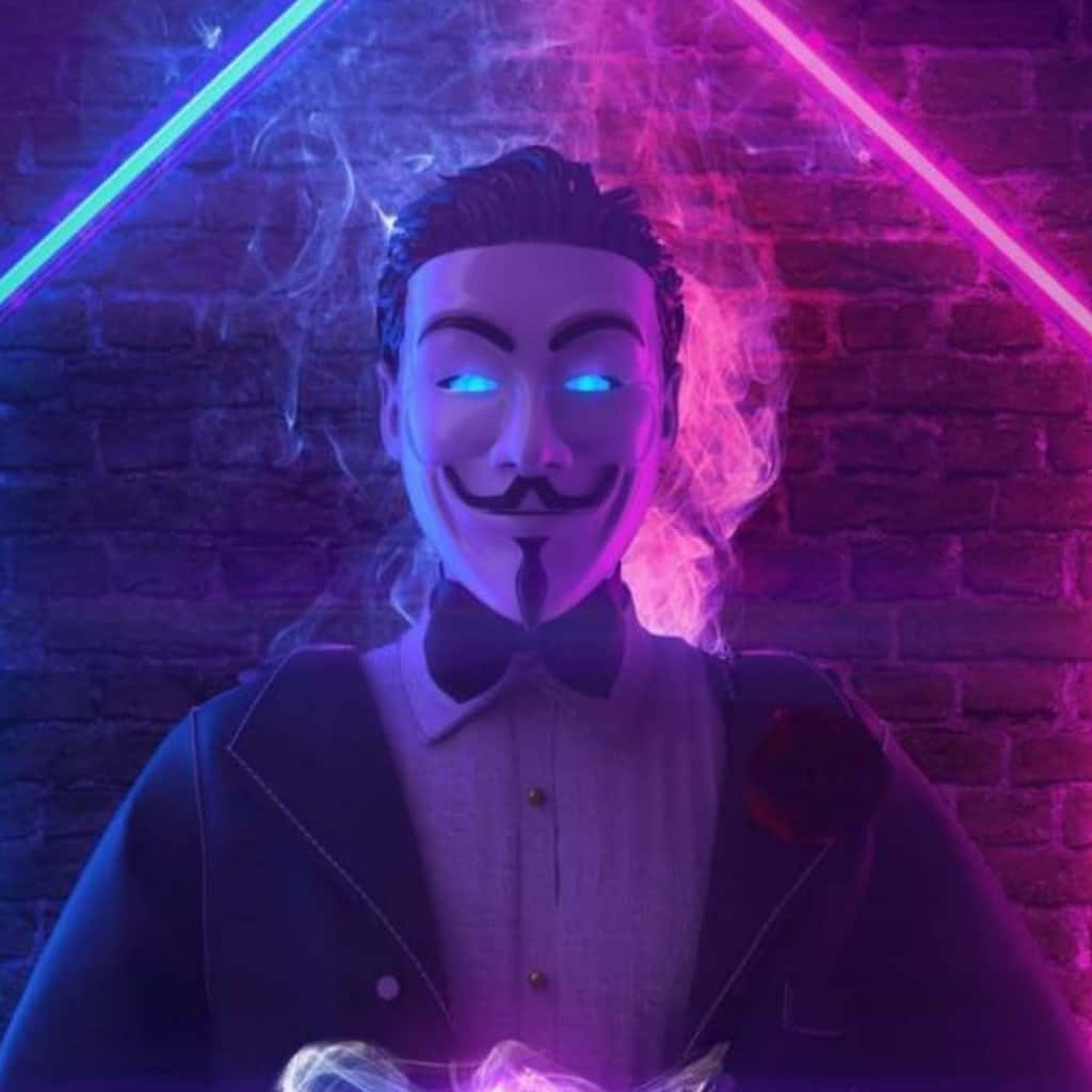 Anonym hacker i neon som best profilbilde Bakgrunner